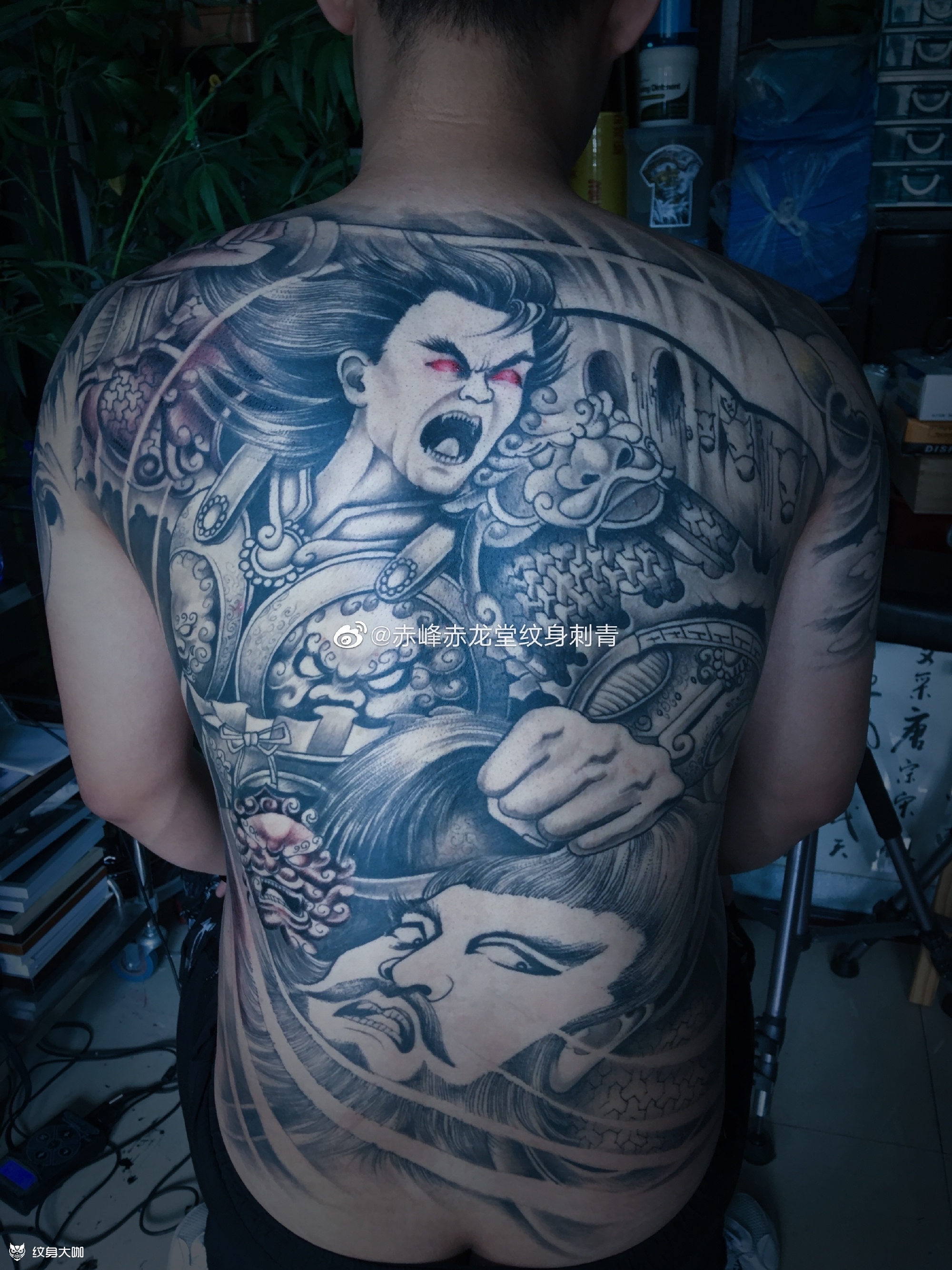 满背白起_纹身图案手稿图片_首席 明哥的纹身作品集