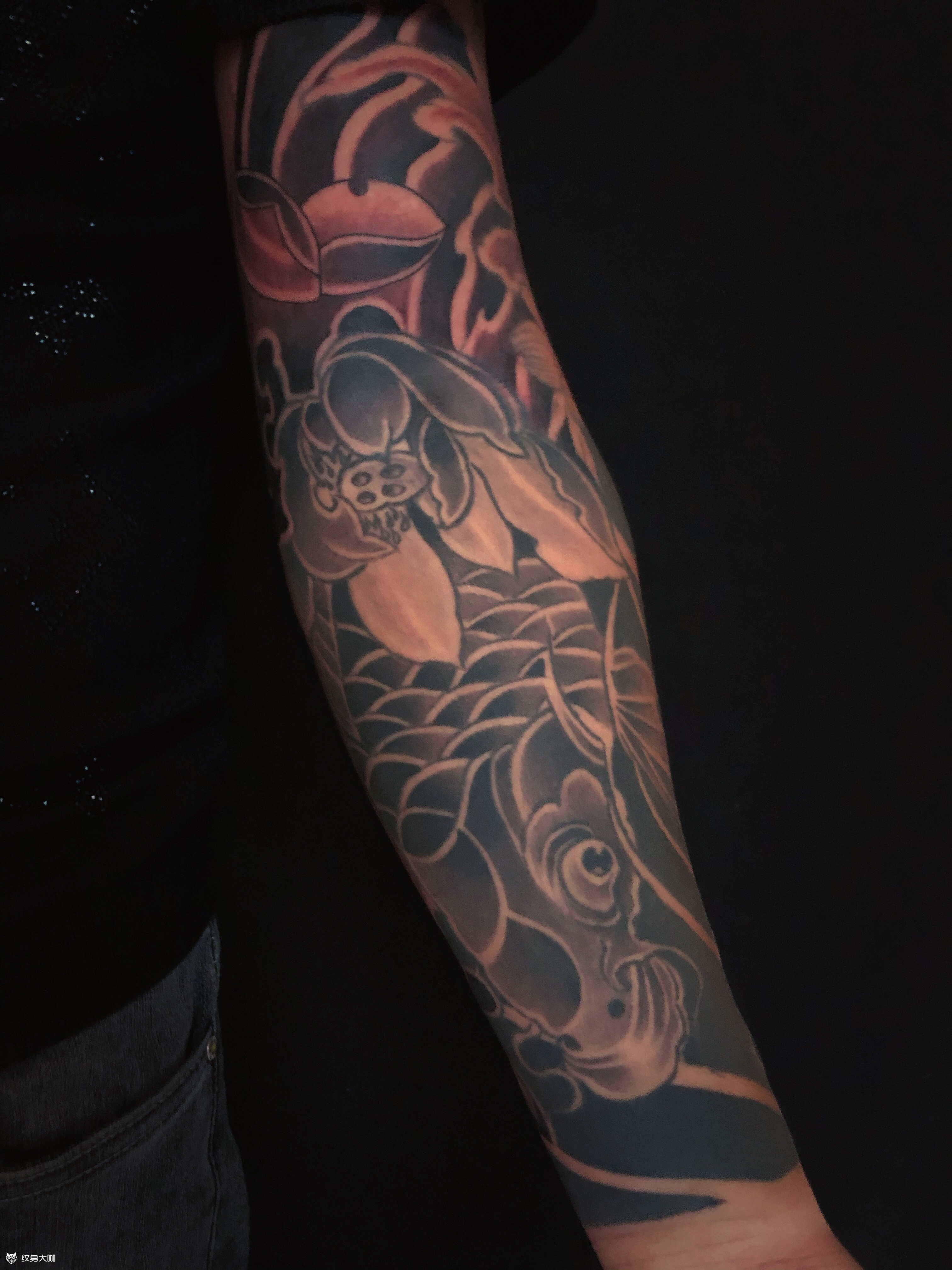 鲤鱼好久没有纹这种类型的花臂_纹身吧社区 - 纹身大咖