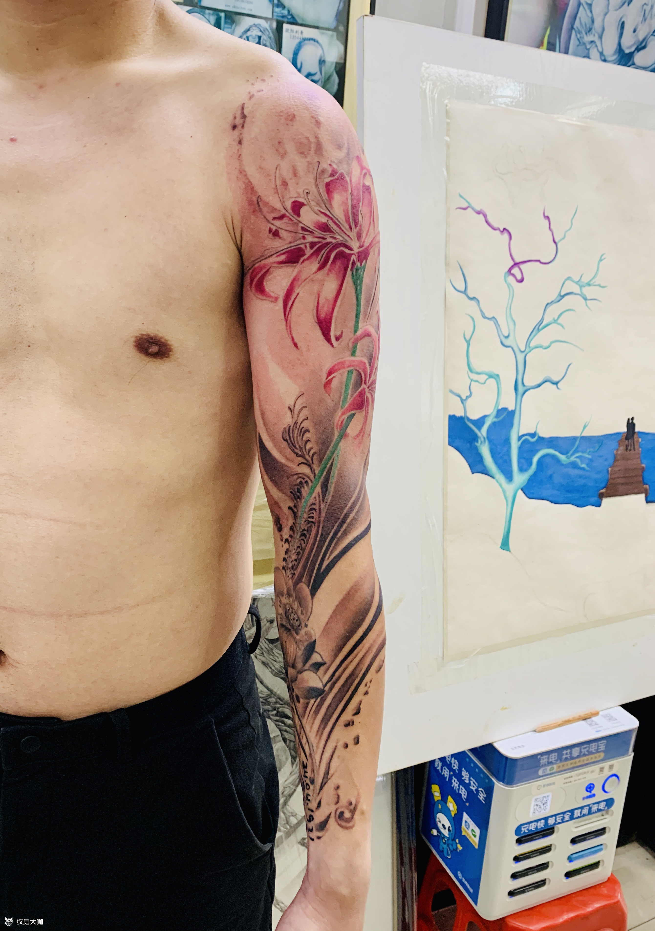 彼岸花彼岸花花臂作品 成品7_纹身吧社区 - 纹身大咖