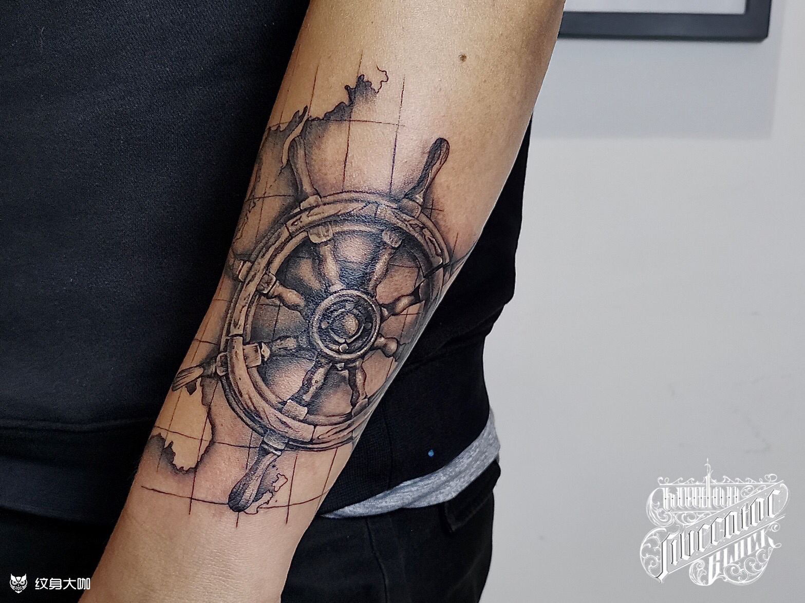 船舵_纹身图案手稿图片_lb的纹身作品集