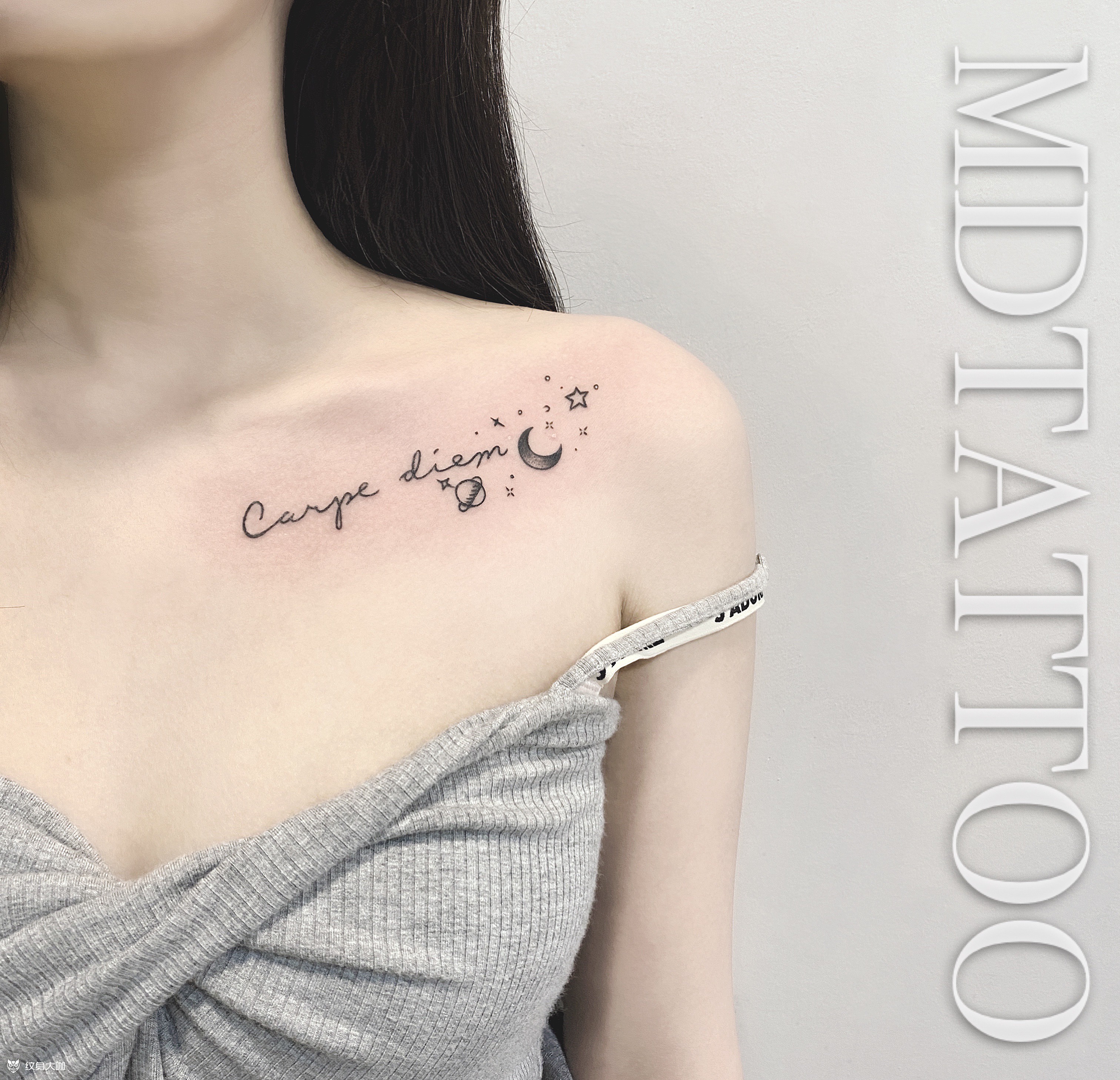 锁骨英文今日作品 小清新 _纹身吧社区 - 纹身大咖