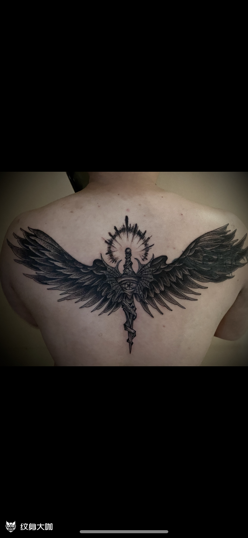 翅膀 遮盖旧图腾_纹身图案手稿图片_句多的纹身作品集