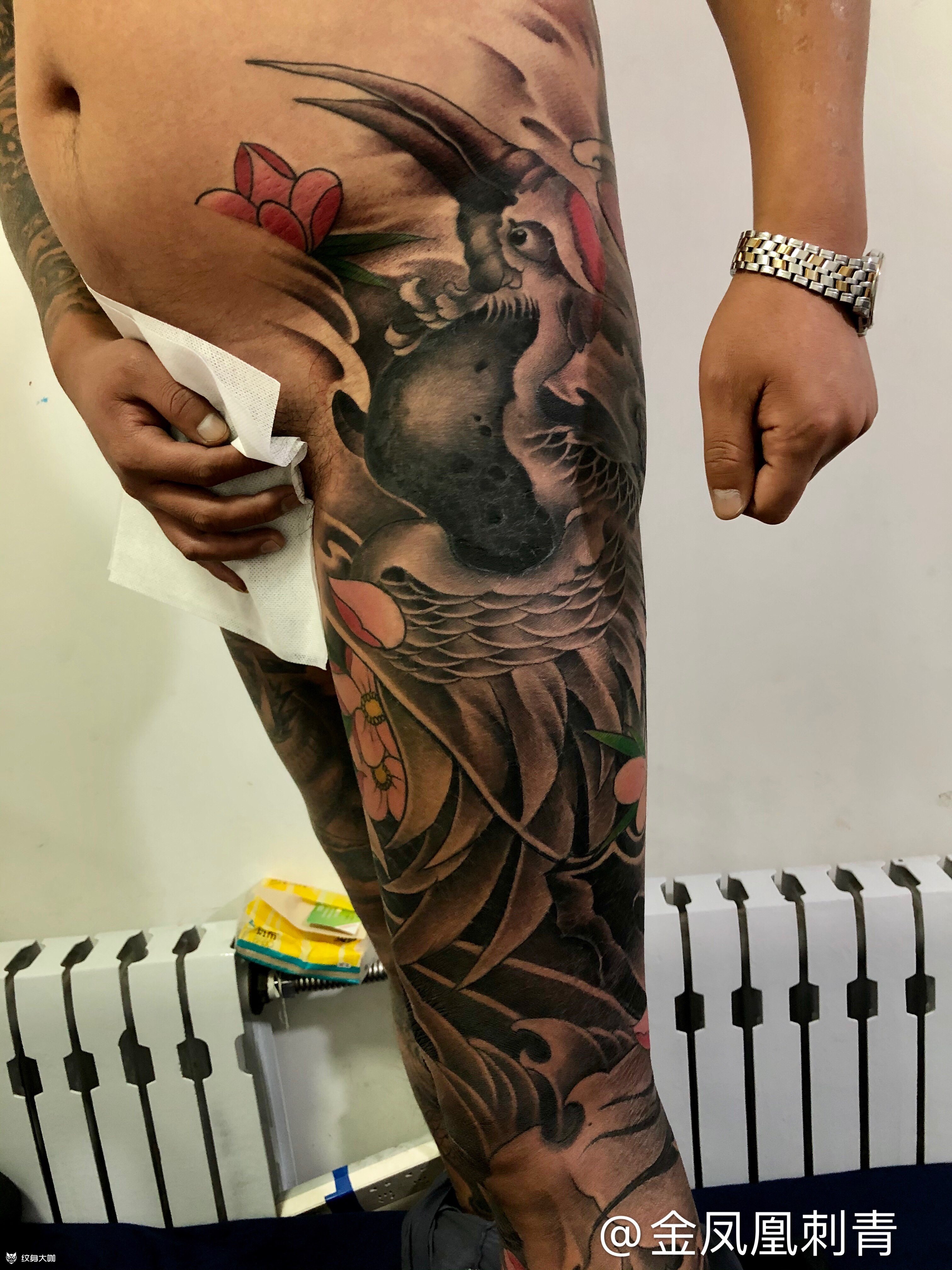 花腿_纹身图案手稿图片_周亮的纹身作品集