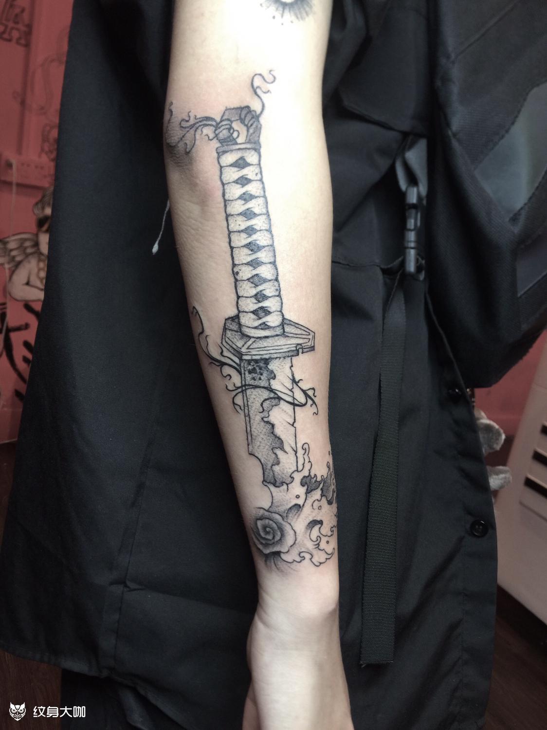 武士刀_纹身图案手稿图片_heyto,黑兔文化的纹身作品集