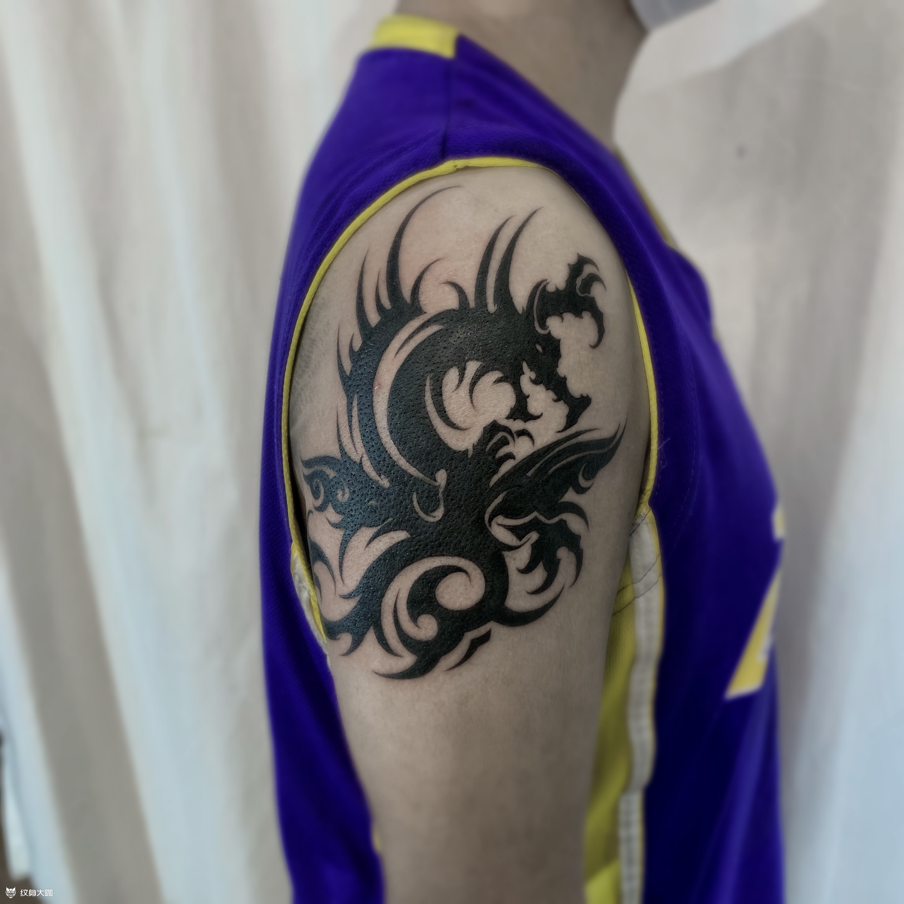 图腾龙遮盖_纹身图案手稿图片_潍坊点刺tattoo的纹身作品集