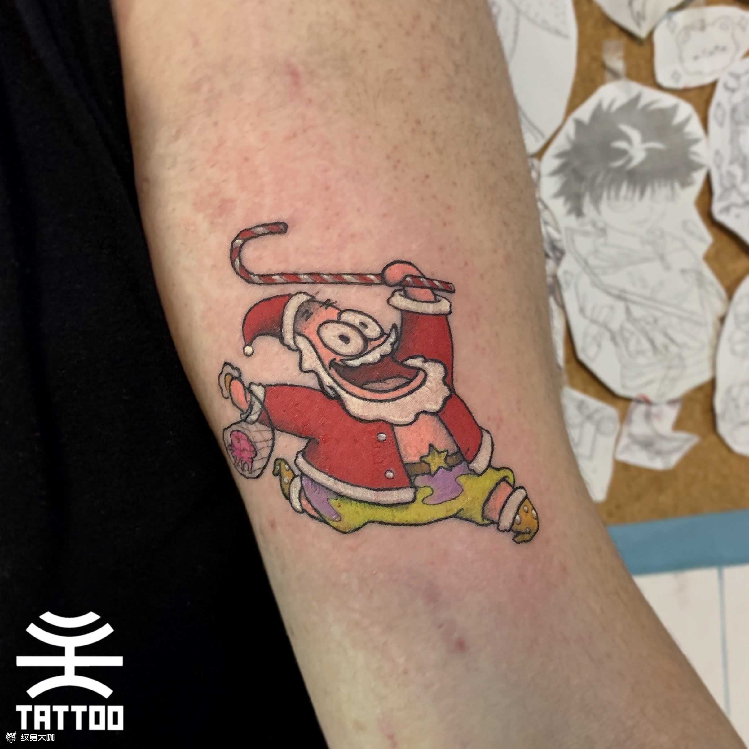 圣诞派大星_纹身图案手稿图片_阿猫 阿狗的纹身作品集