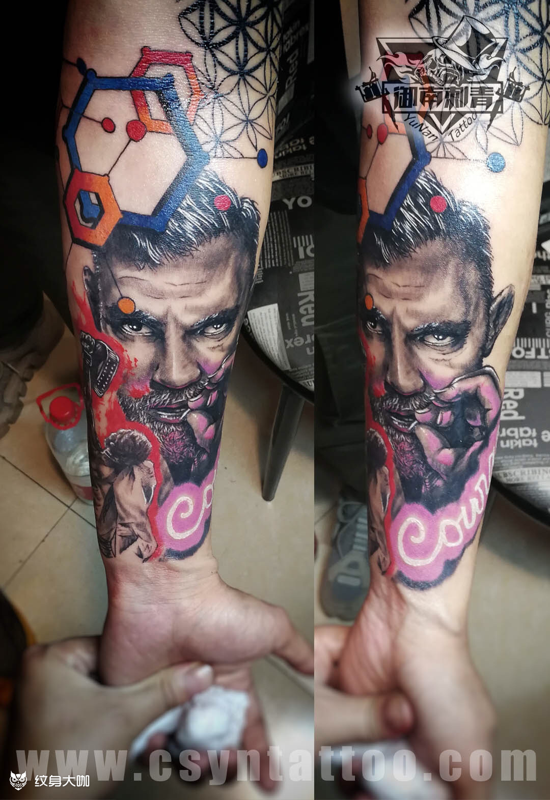 小臂内侧嘴炮康纳德纹身_纹身图案手稿图片_张杰的纹身作品集