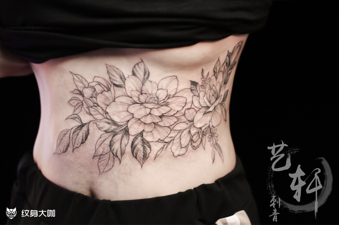 素花遮盖疤痕_纹身吧社区 - 纹身大咖