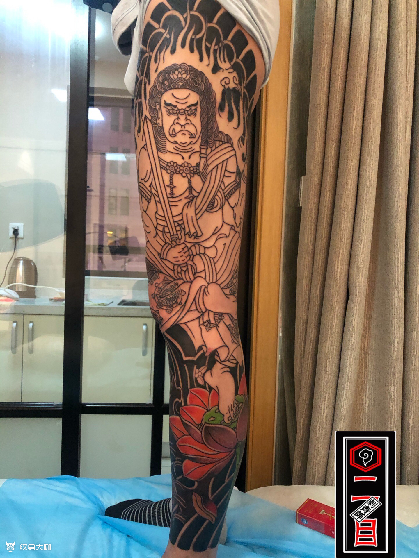 老传统(不动明王)花腿收工～由_纹身吧社区 - 纹身大咖