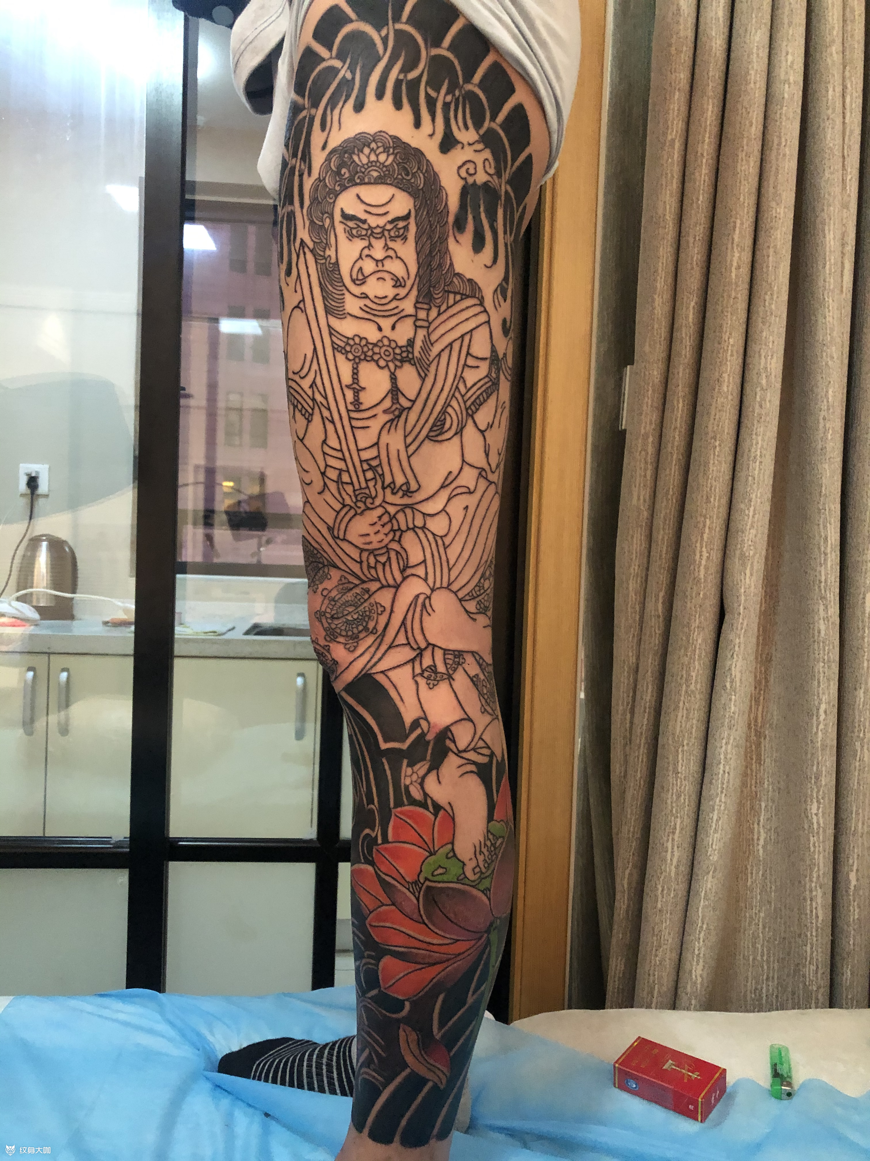 老传统花腿(未完成)_纹身图案手稿图片_贰目的纹身作品集