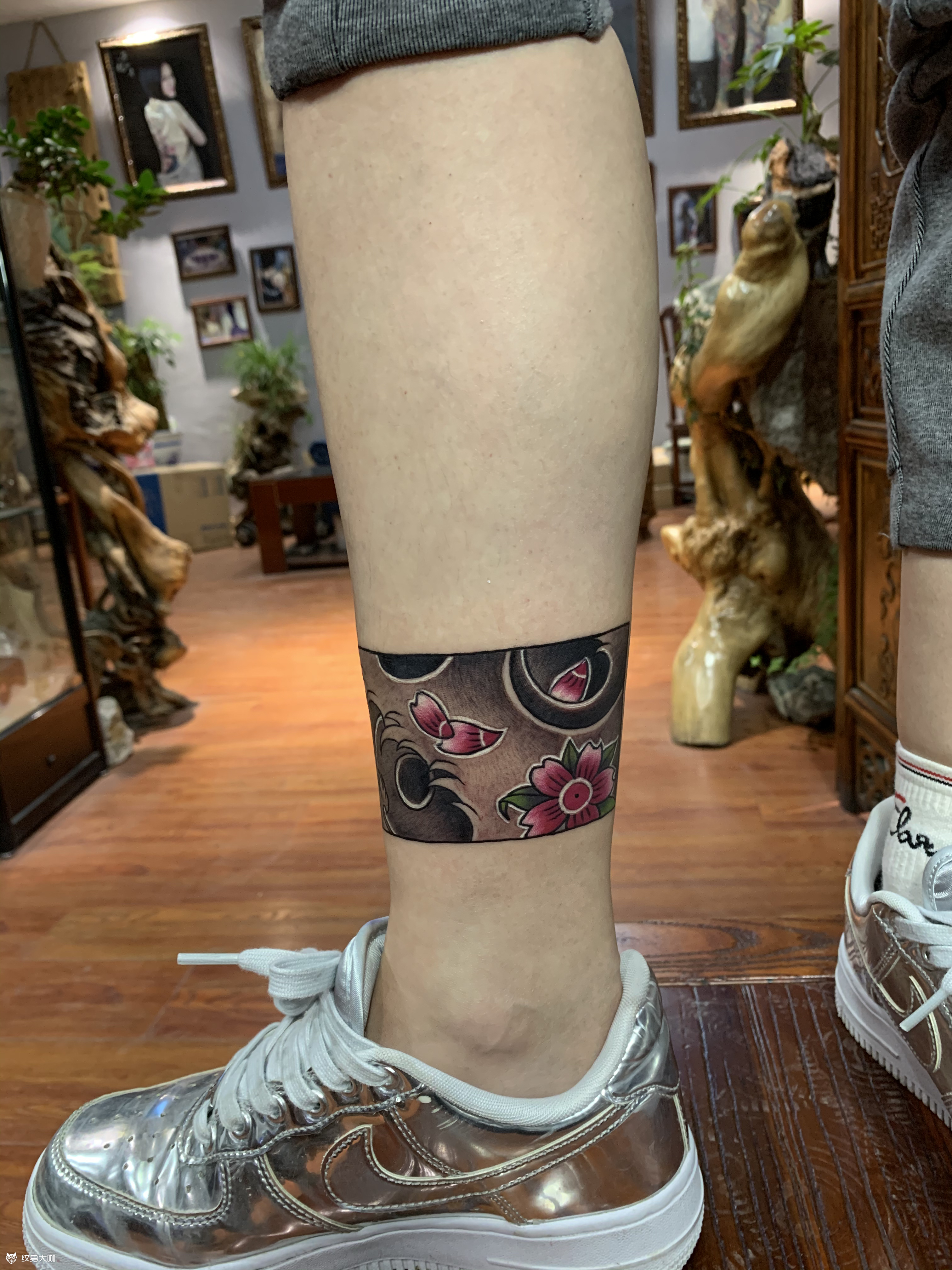 浪花腿环纹身_纹身图案手稿图片_张金全的纹身作品集