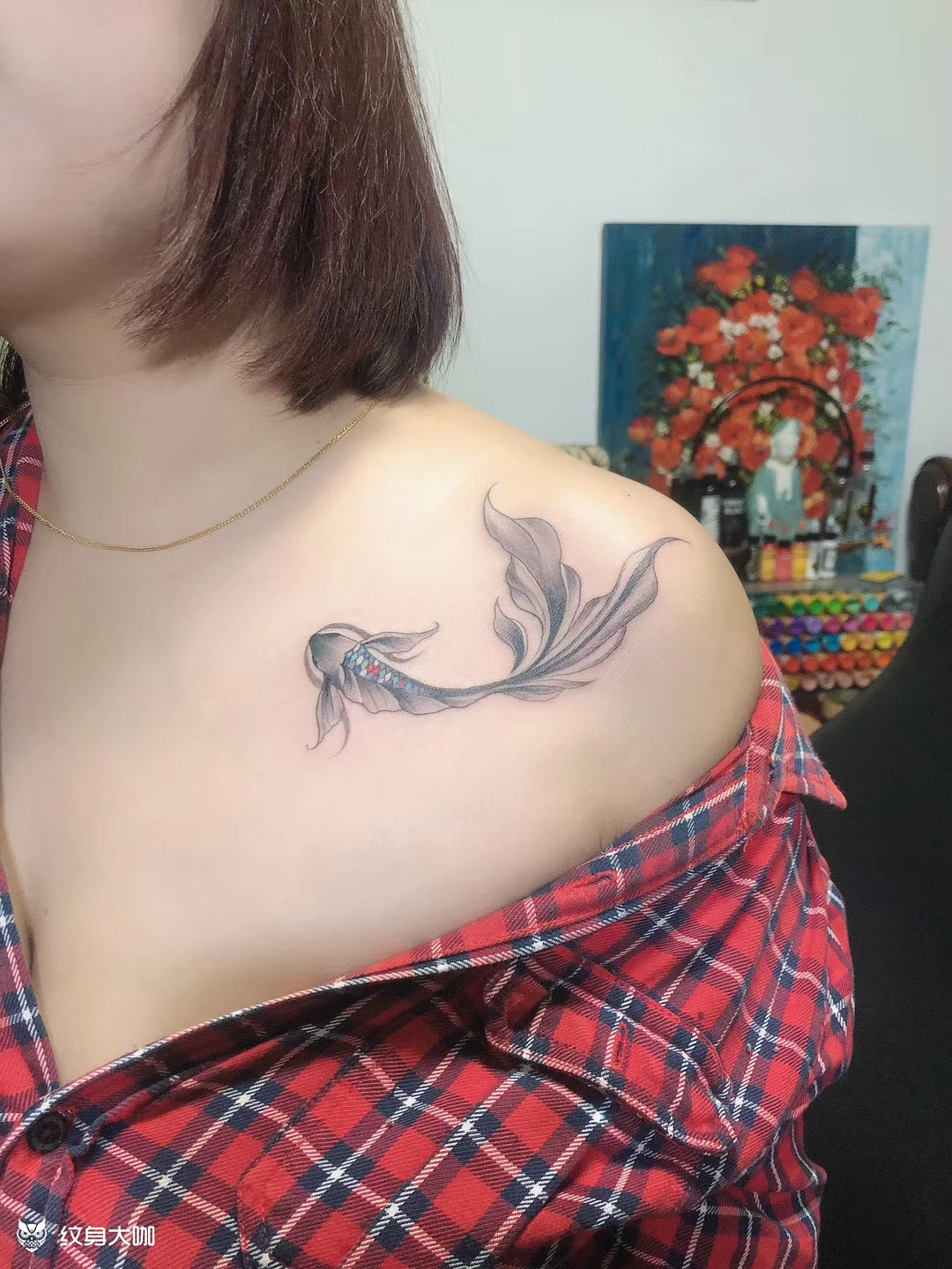 金鱼,锦鲤_纹身图案手稿图片_刘俊的纹身作品集