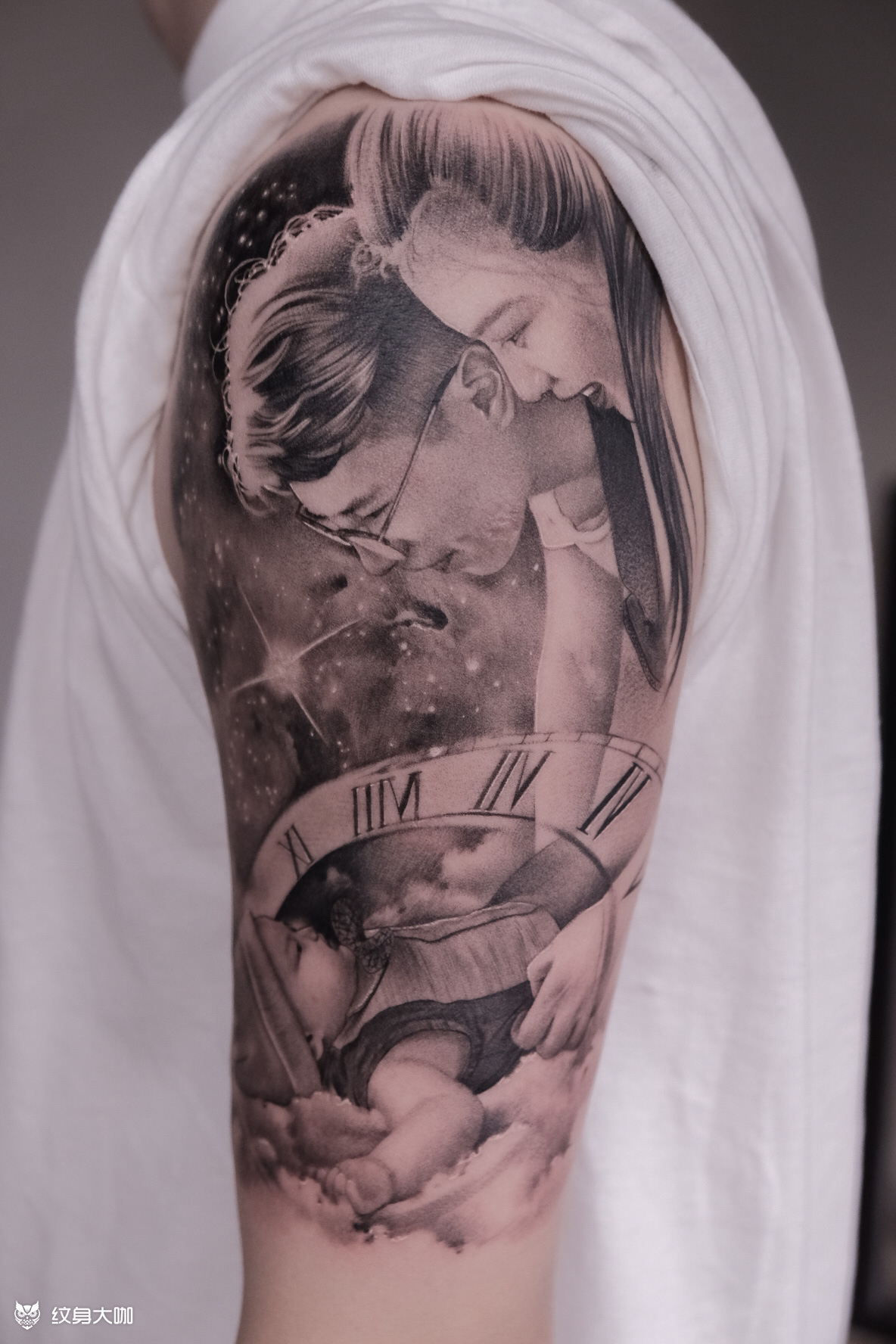 写实亲子照_纹身图案手稿图片_raven的纹身作品集