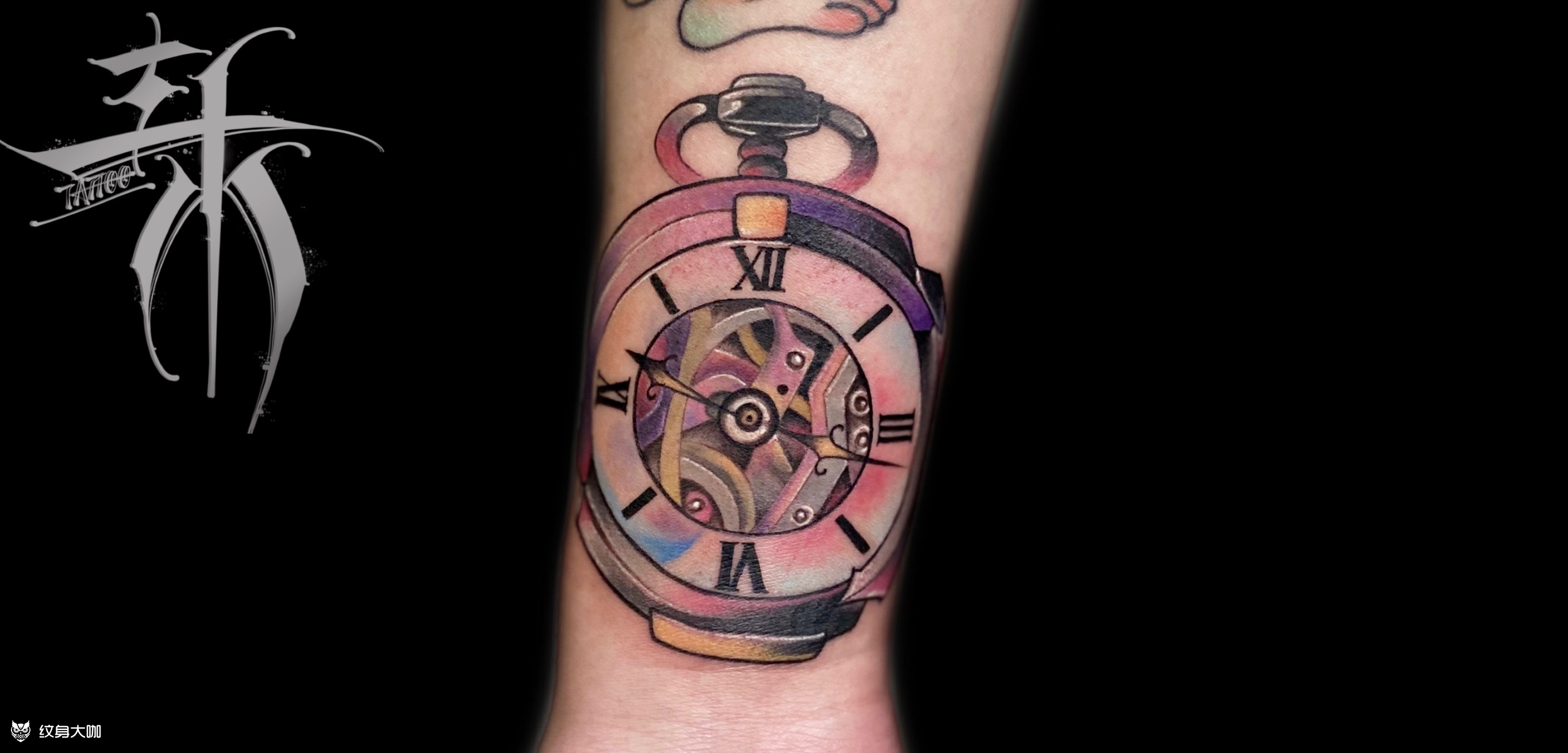 时钟_纹身图案手稿图片_木 木的纹身作品集