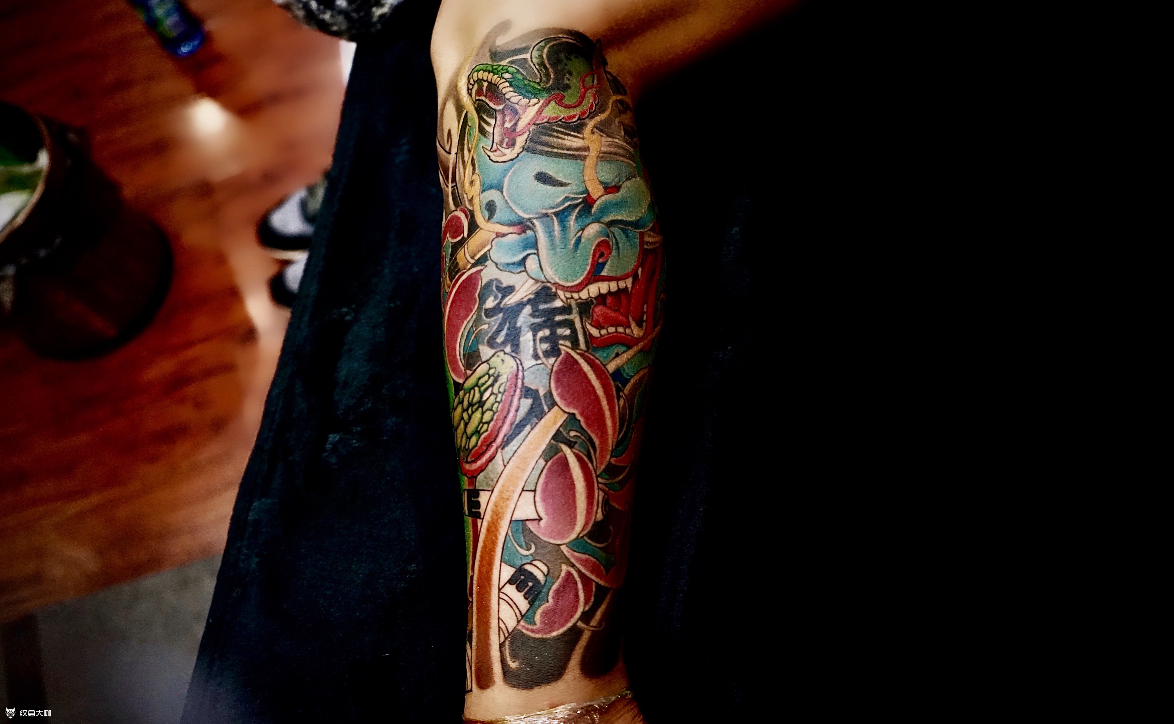 包小腿般若 待续_纹身图案手稿图片_米相云的纹身作品集