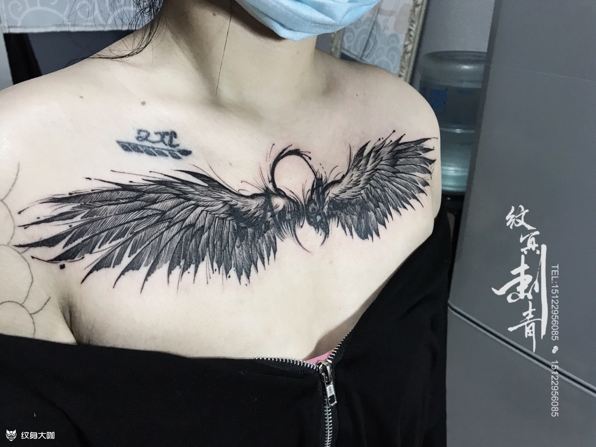 翅膀(遮盖)_纹身图案手稿图片_丁岩的纹身作品集