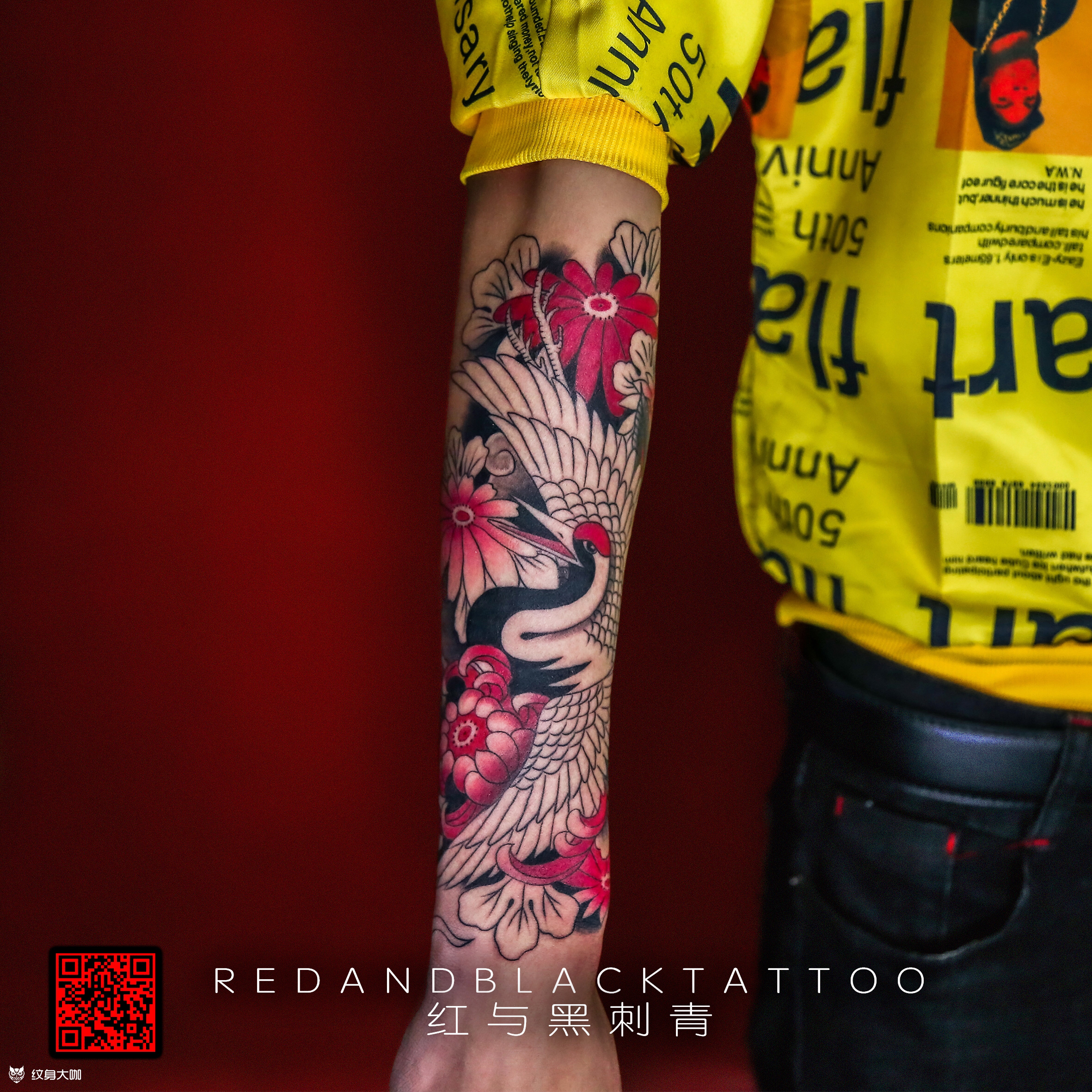 日式半臂_纹身图案手稿图片_红与黑菠萝的纹身作品集