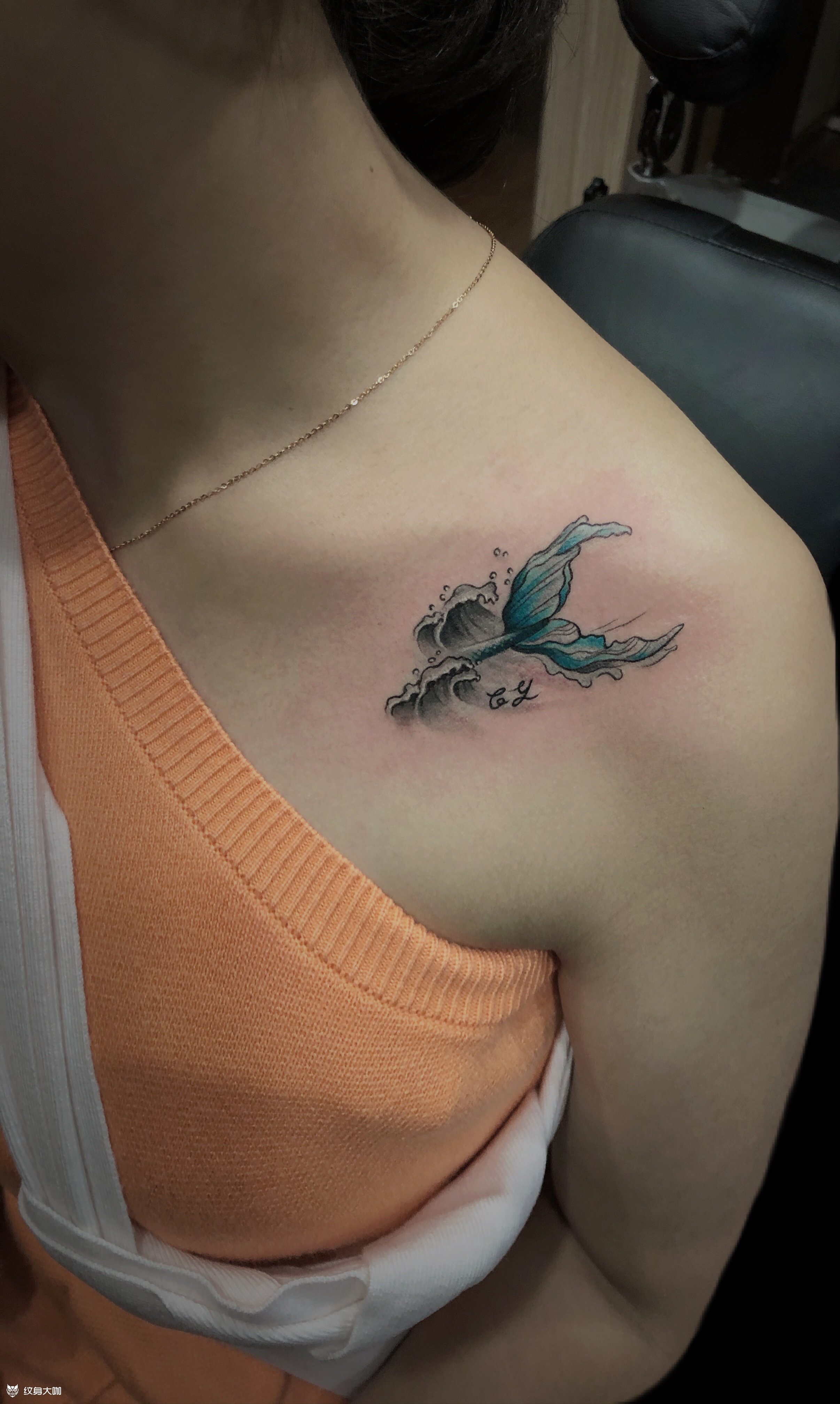 鱼尾巴纹身_纹身图案手稿图片_胡宇的纹身作品集