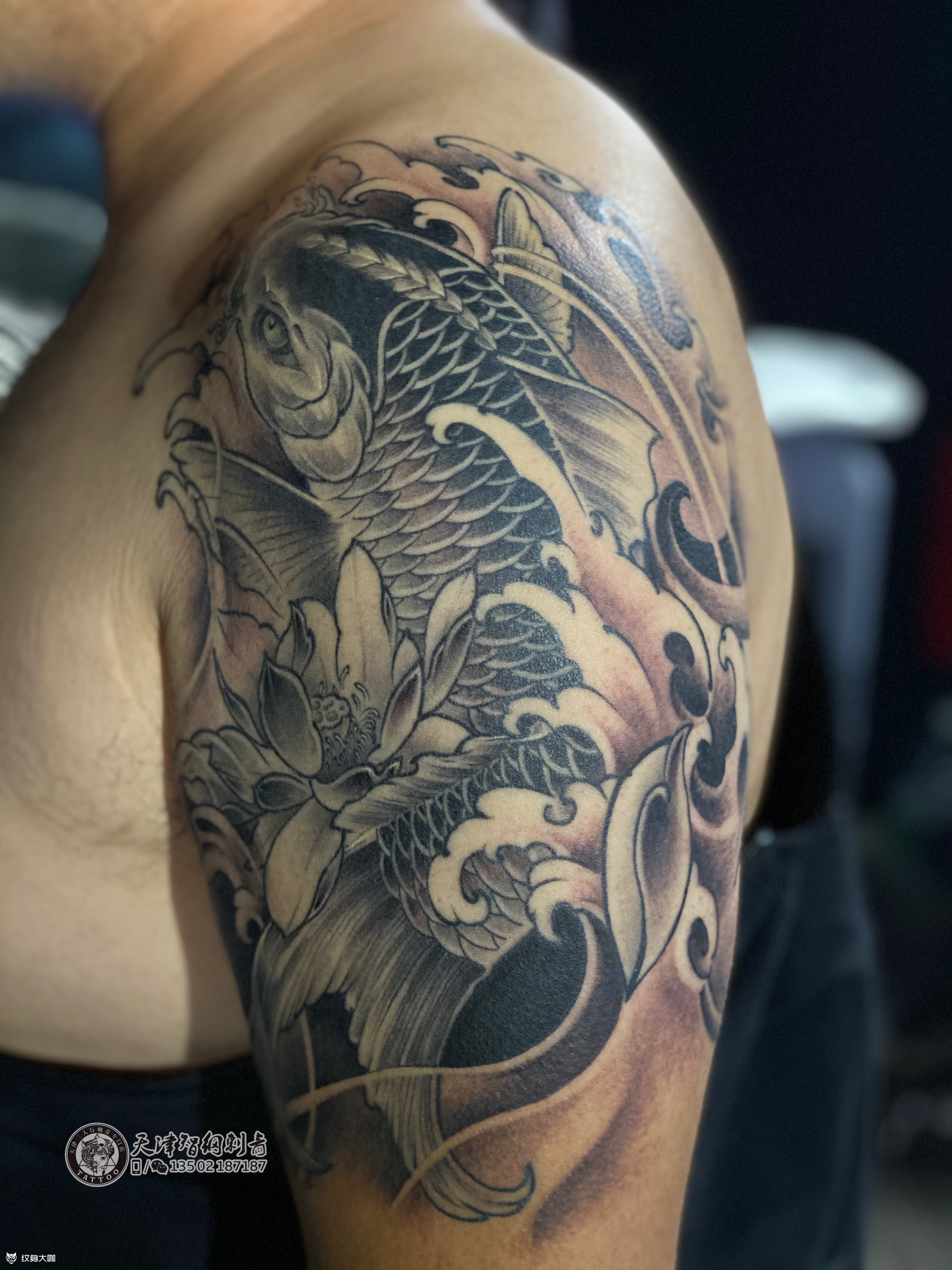 大臂鱼._纹身图案手稿图片_白强的纹身作品集