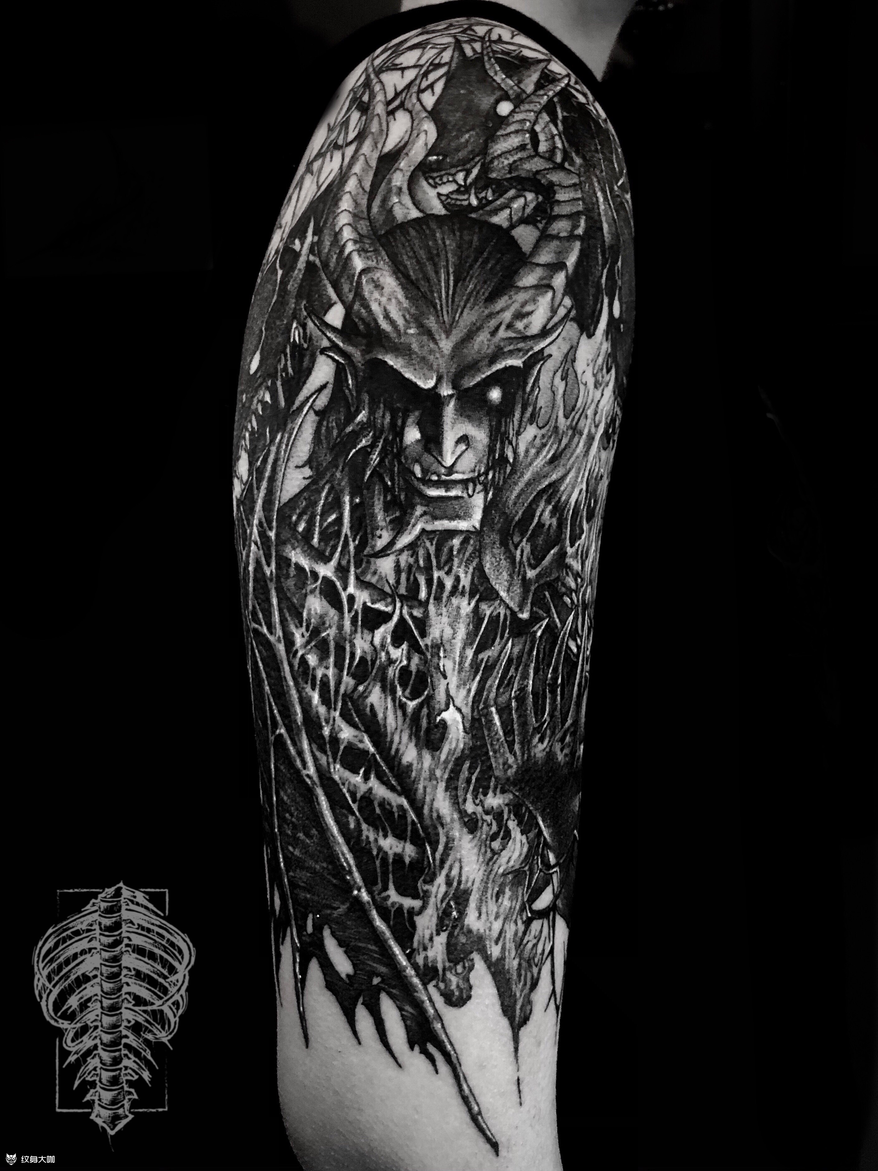 路西法_纹身图案手稿图片_困树的纹身作品集