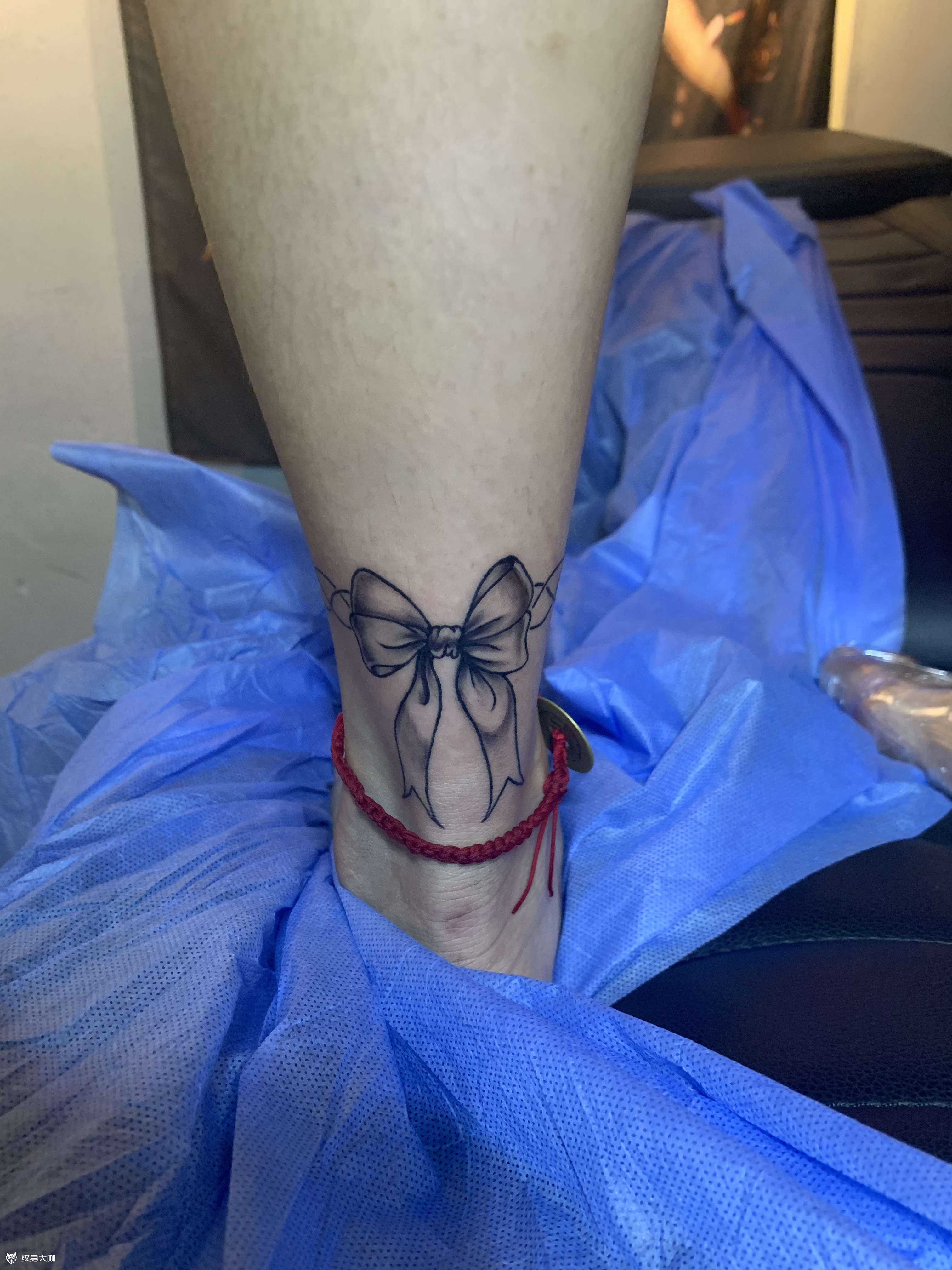 蝴蝶结腿环_纹身图案手稿图片_阿鹏的纹身作品集