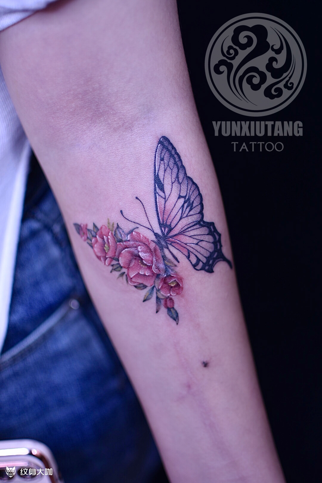 蝴蝶_纹身图案手稿图片_张小龙的纹身作品集