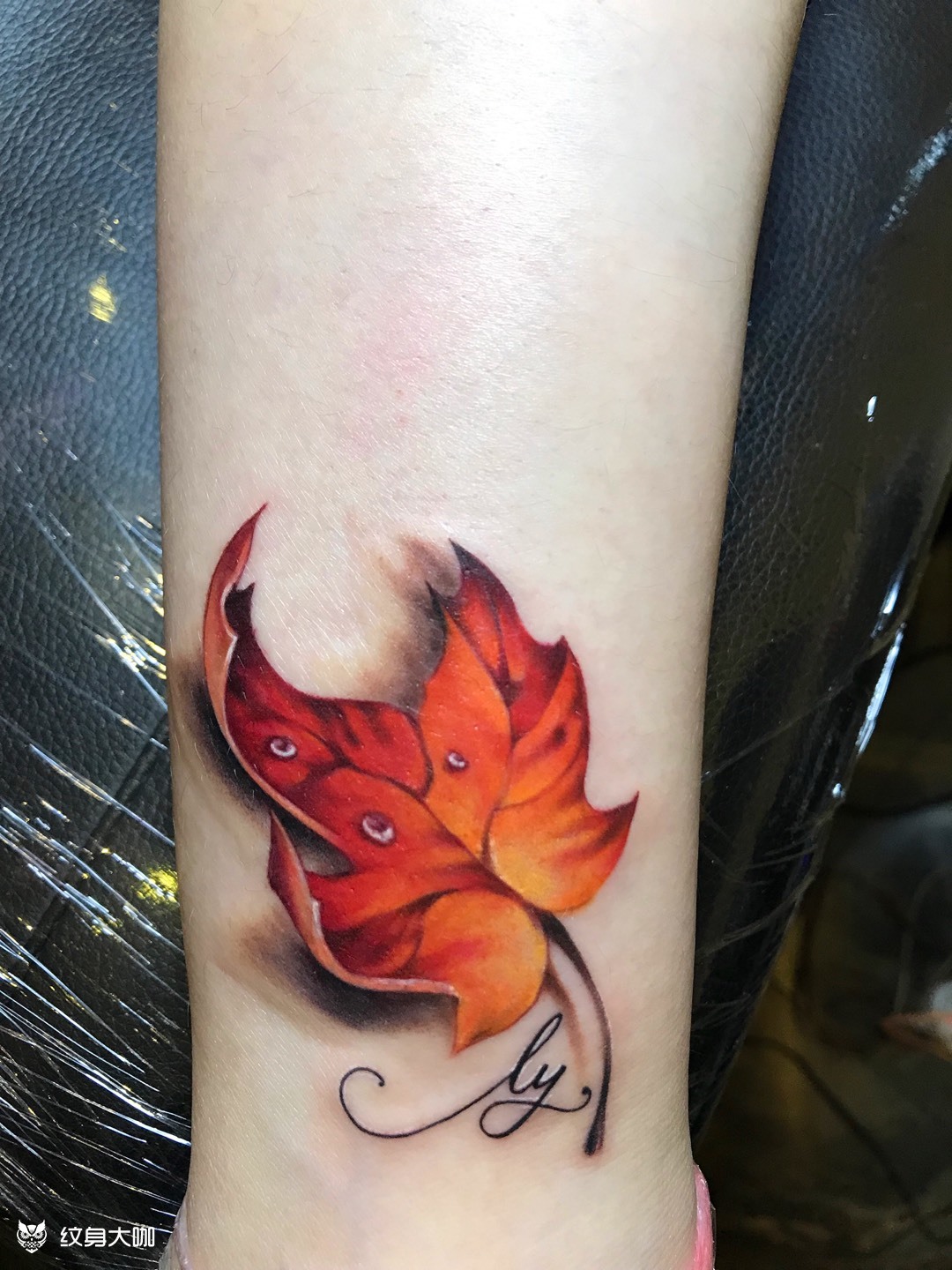 脚踝枫叶93_纹身图案手稿图片_瞳的纹身作品集