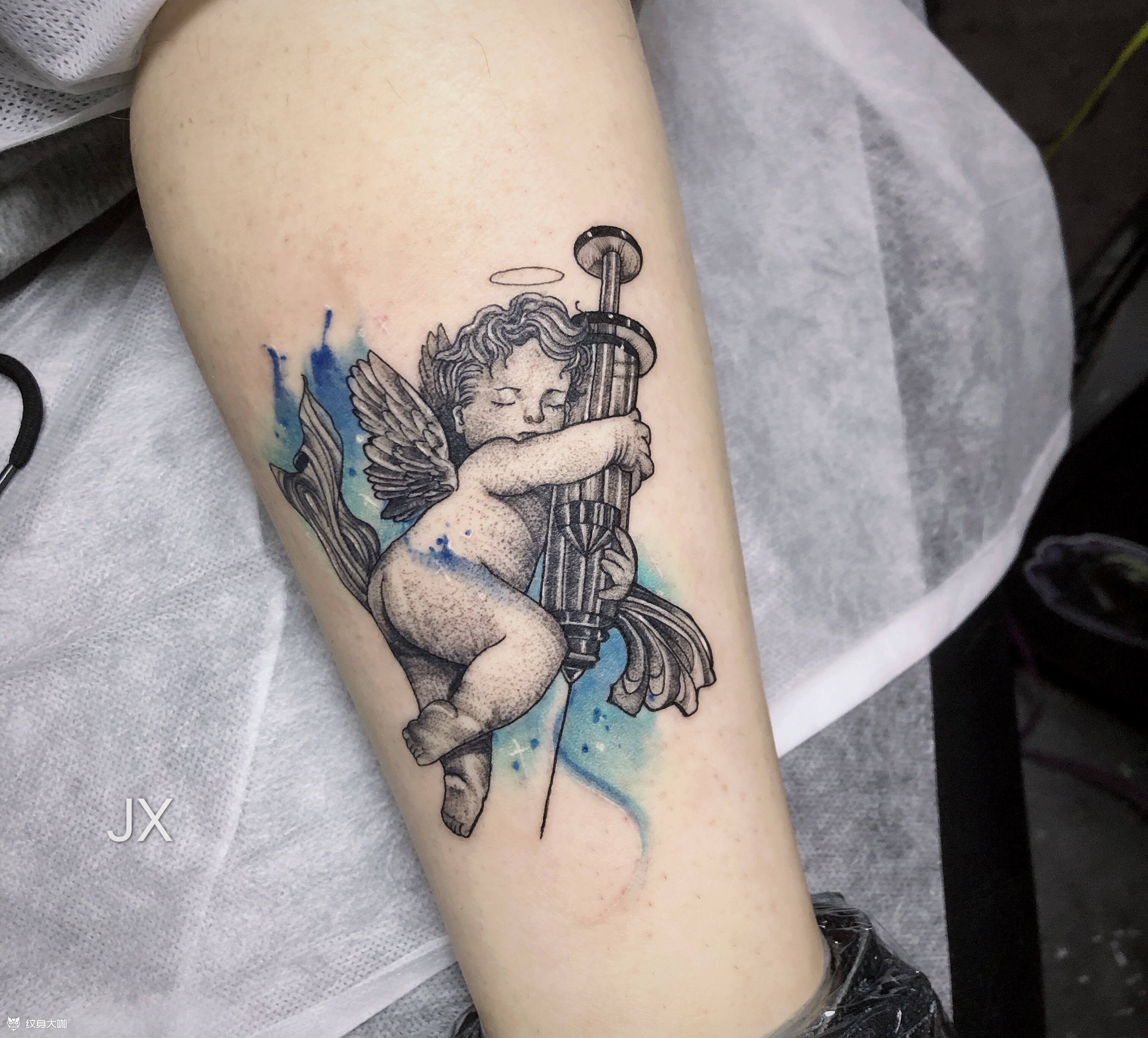 小天使完成73_纹身图案手稿图片_魏佳星的纹身作品集