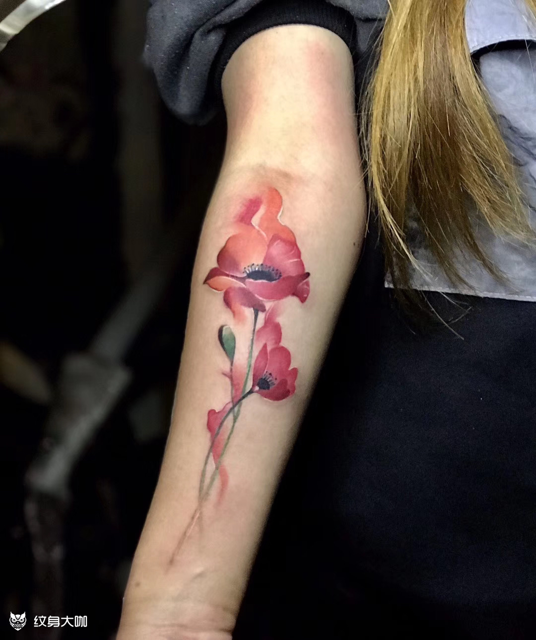 罂粟花_纹身图案手稿图片_千叶的纹身作品集
