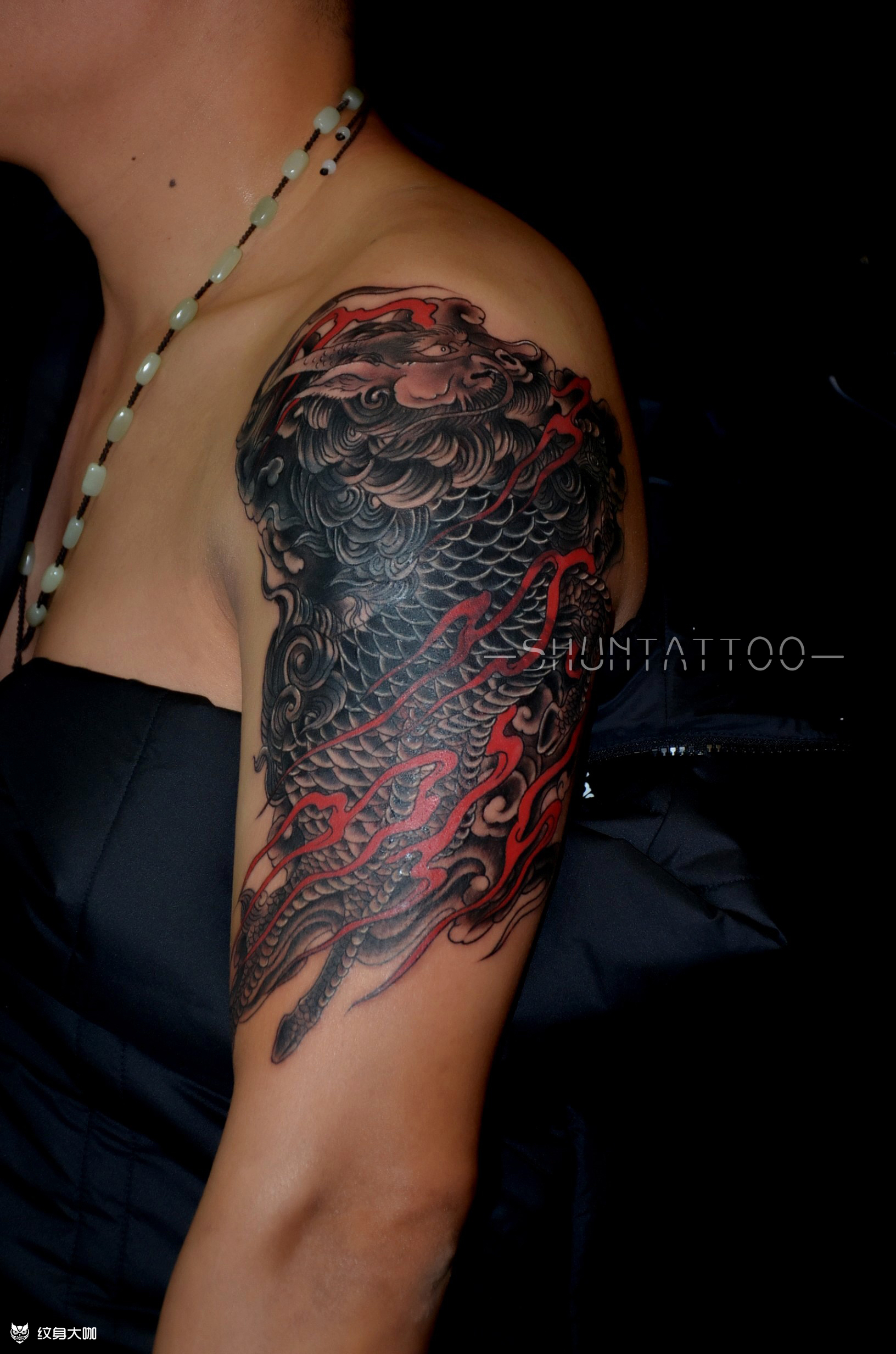 麒麟遮盖_纹身图案手稿图片_六六大顺的纹身作品集