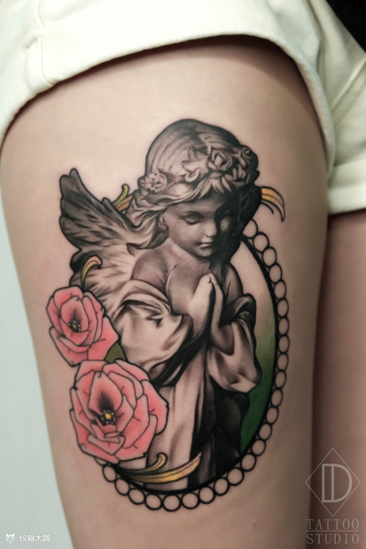 祈祷小天使_纹身图案手稿图片_周超「微信号看主页」的纹身作品集