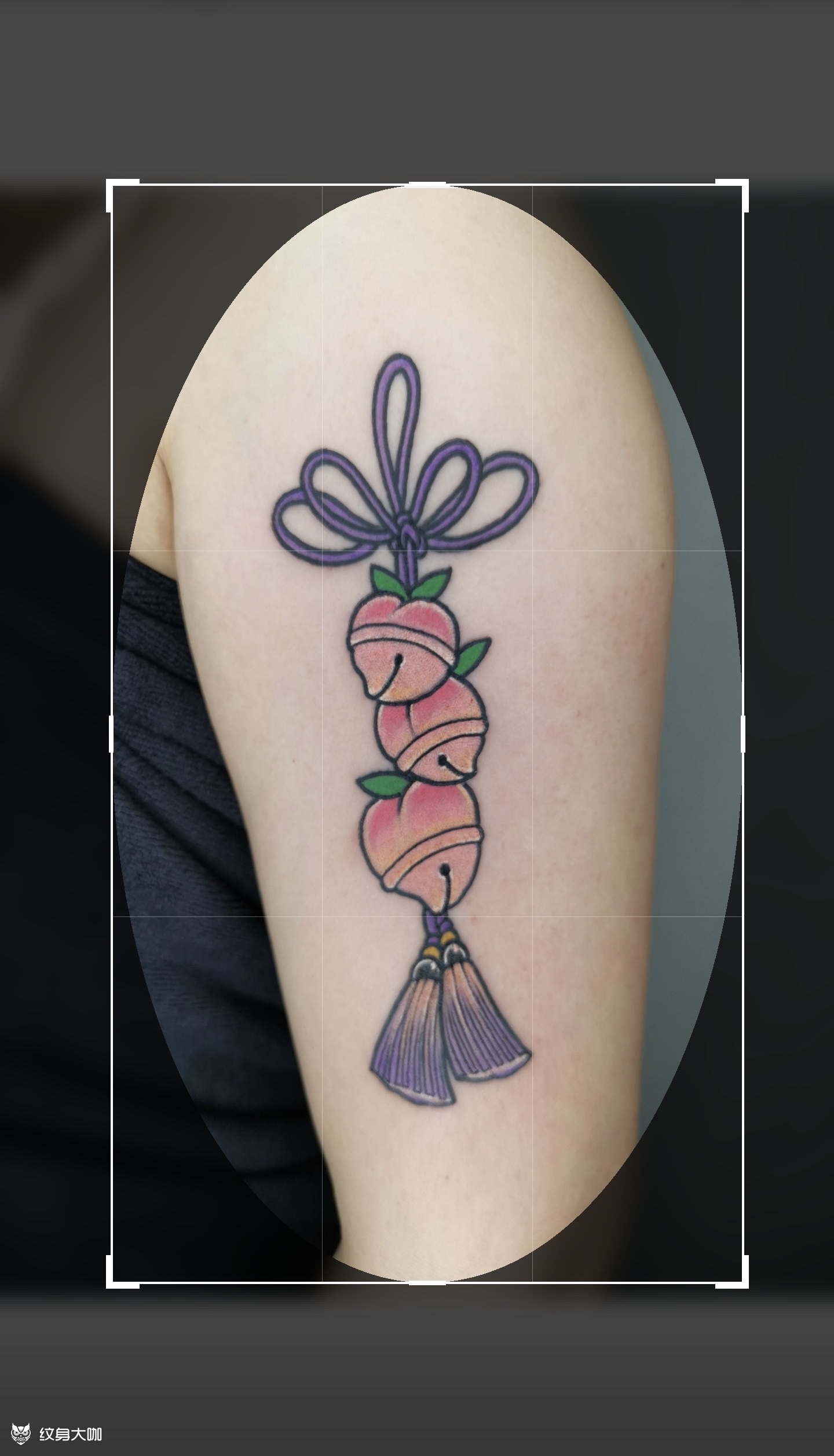 桃子铃铛_纹身图案手稿图片_自在雕的纹身作品集