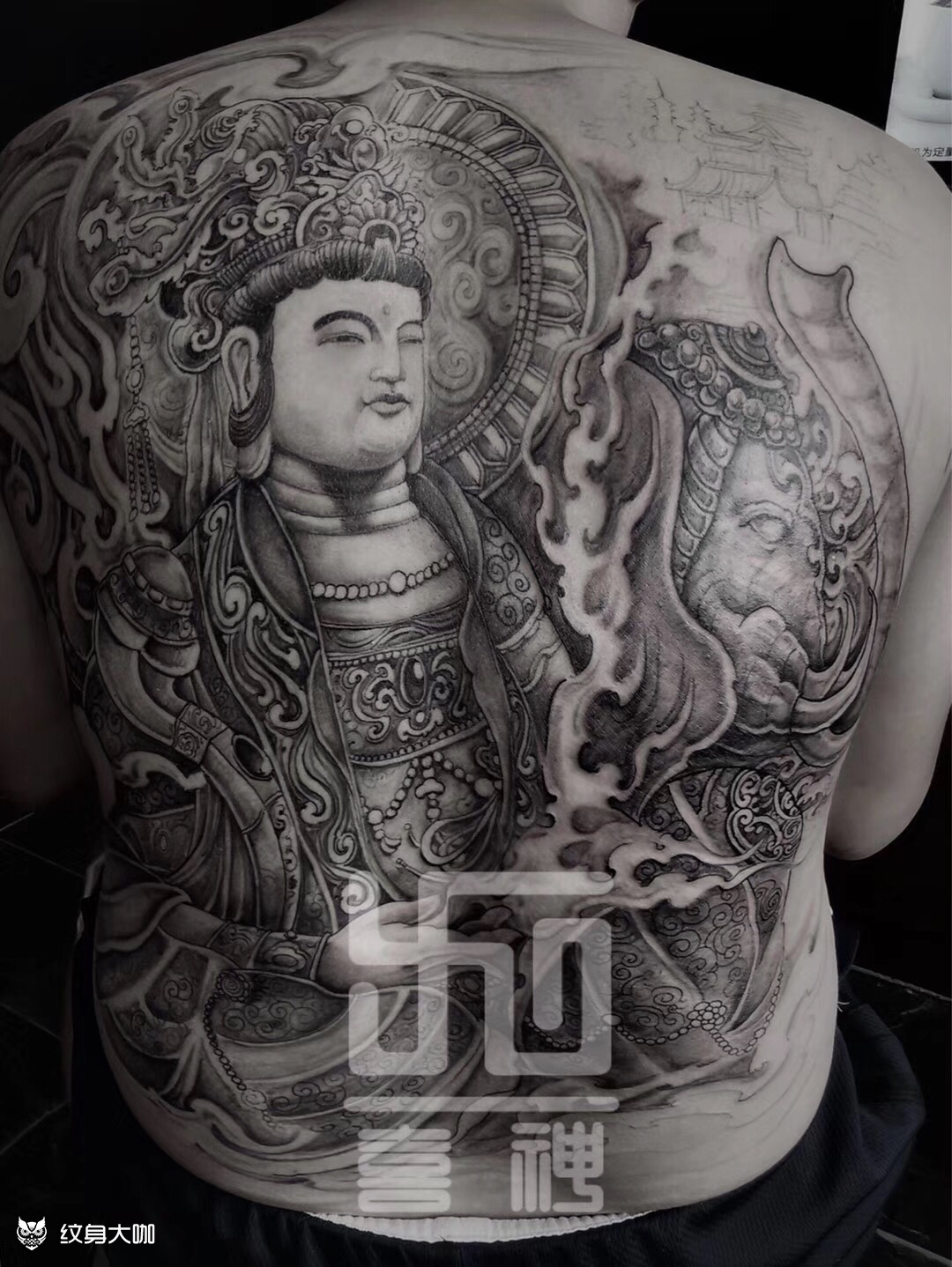 文殊菩萨_纹身图案手稿图片_喜神tattoo的纹身作品集