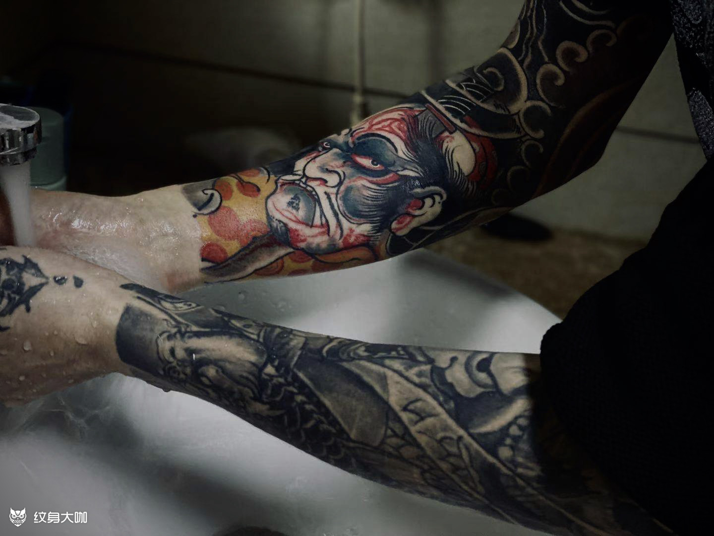 老传统花臂_纹身图案手稿图片_多吉的纹身作品集