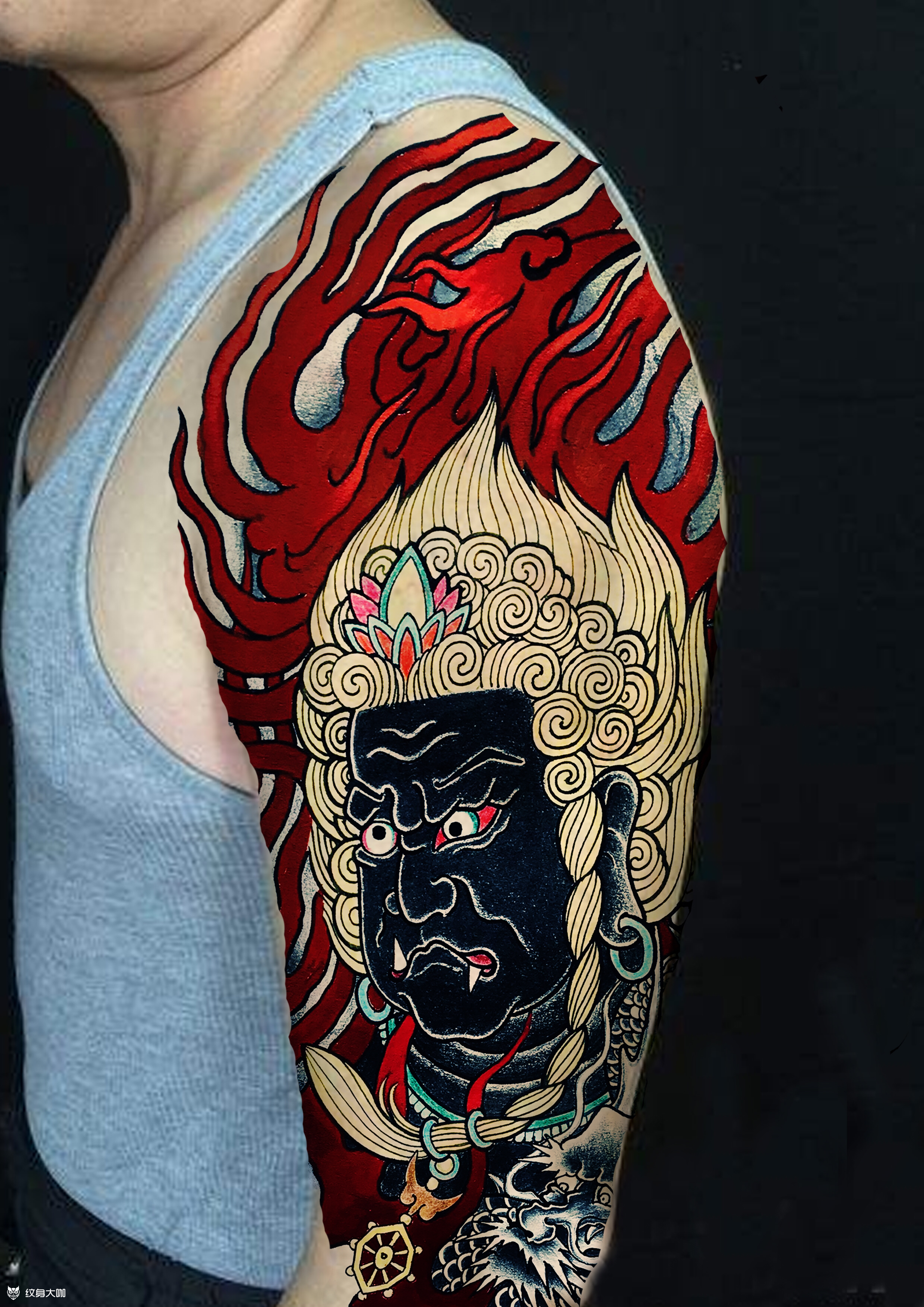 不动明王_纹身图案手稿图片_东势的纹身作品集