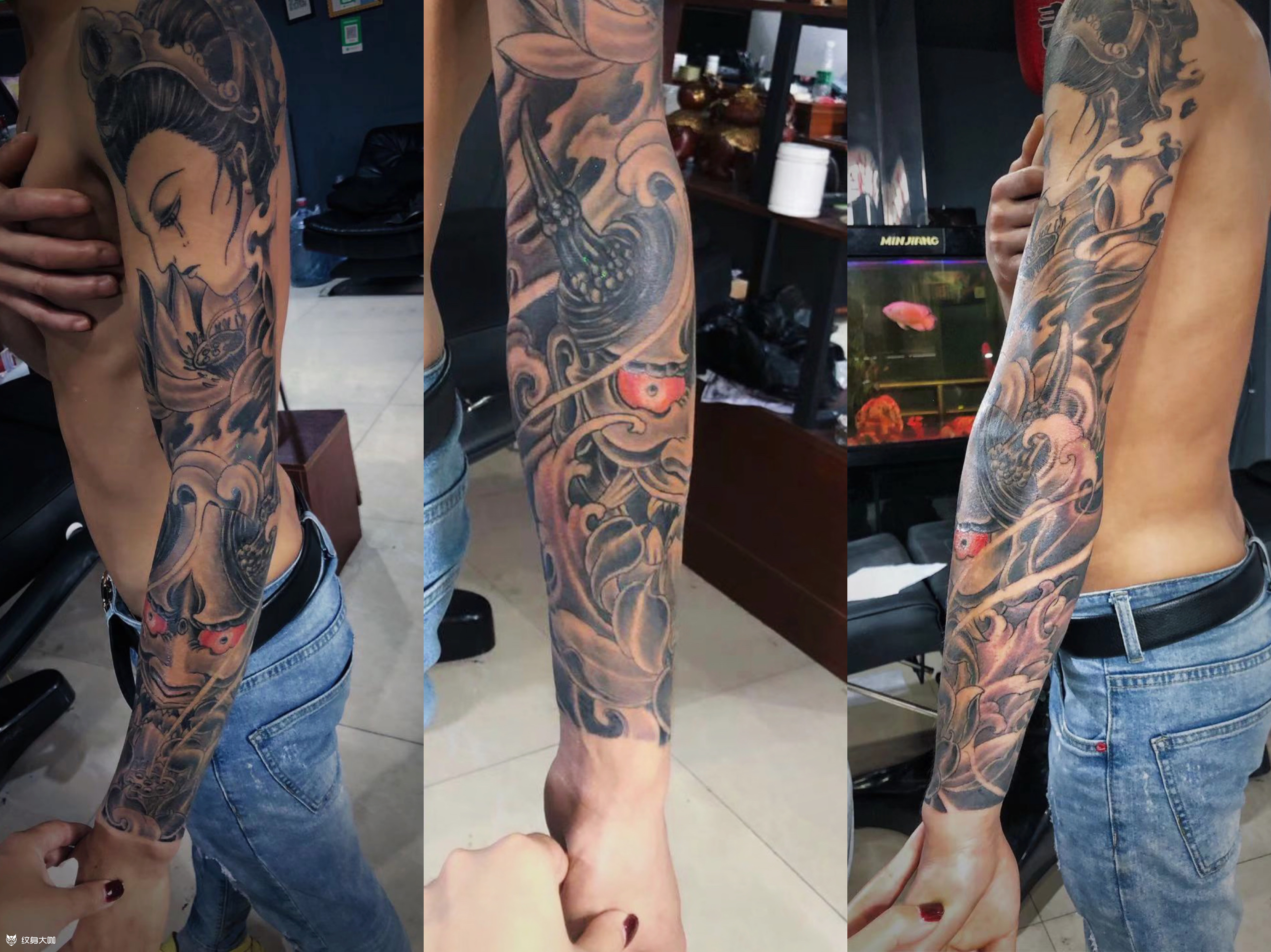 艺妓 班诺花臂_纹身图案手稿图片_婷婷的纹身作品集