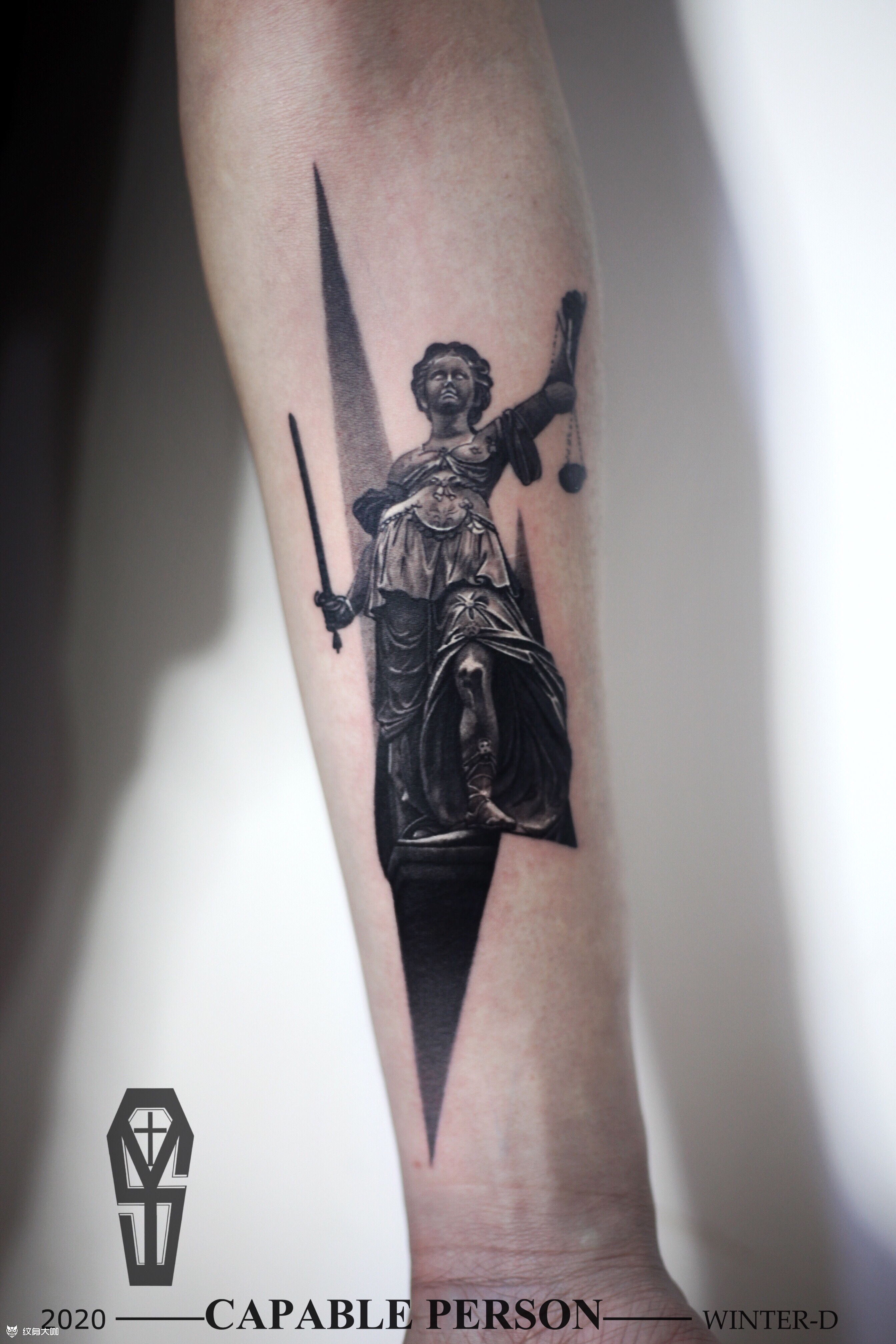 正义女神_纹身图案手稿图片_winterd的纹身作品集