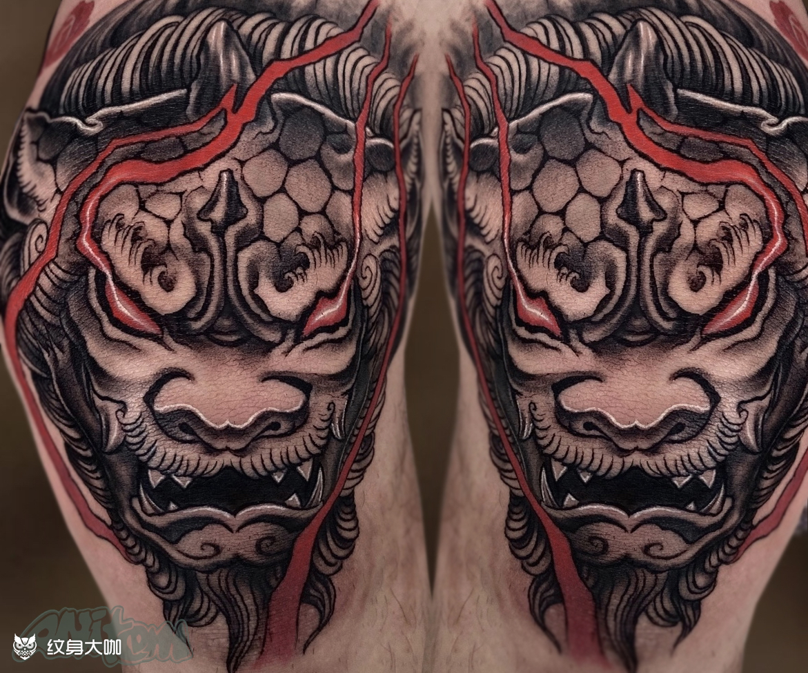 唐狮_纹身图案手稿图片_湘伦的纹身作品集