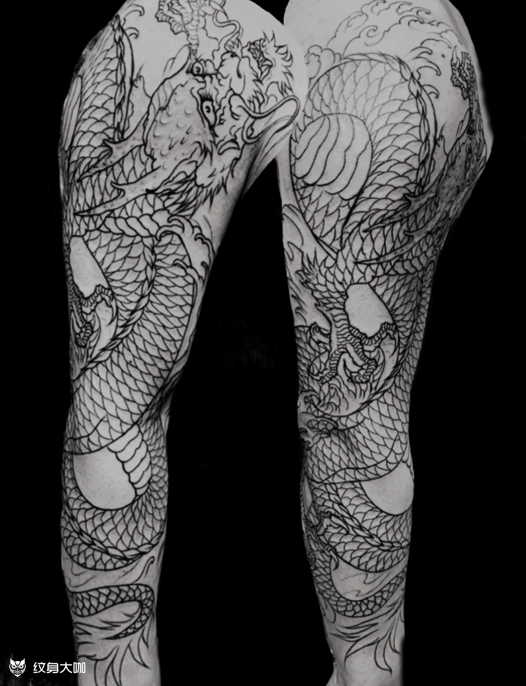 花臂_纹身图案手稿图片_龙啸堂的纹身作品集