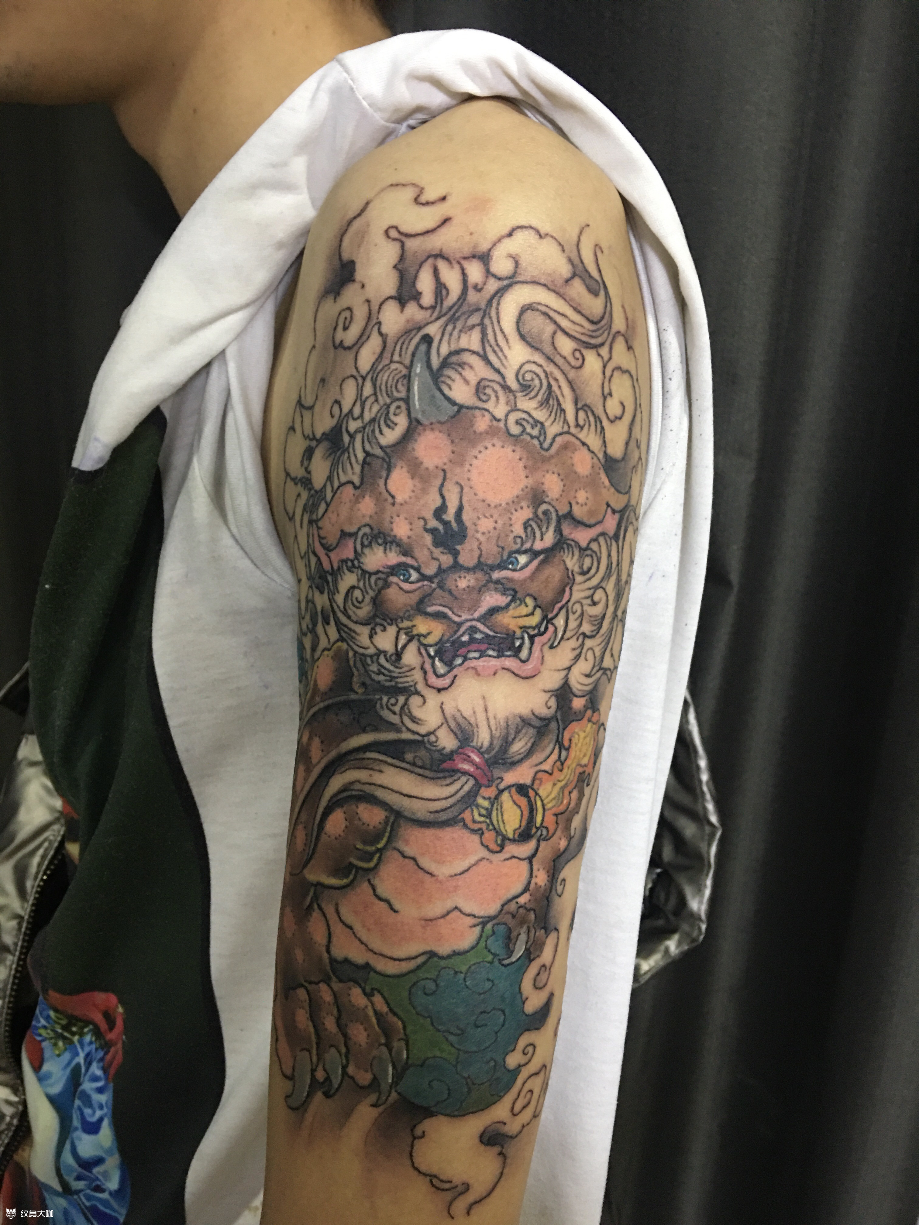 新传统唐狮_纹身图案手稿图片_刘邦的纹身作品集