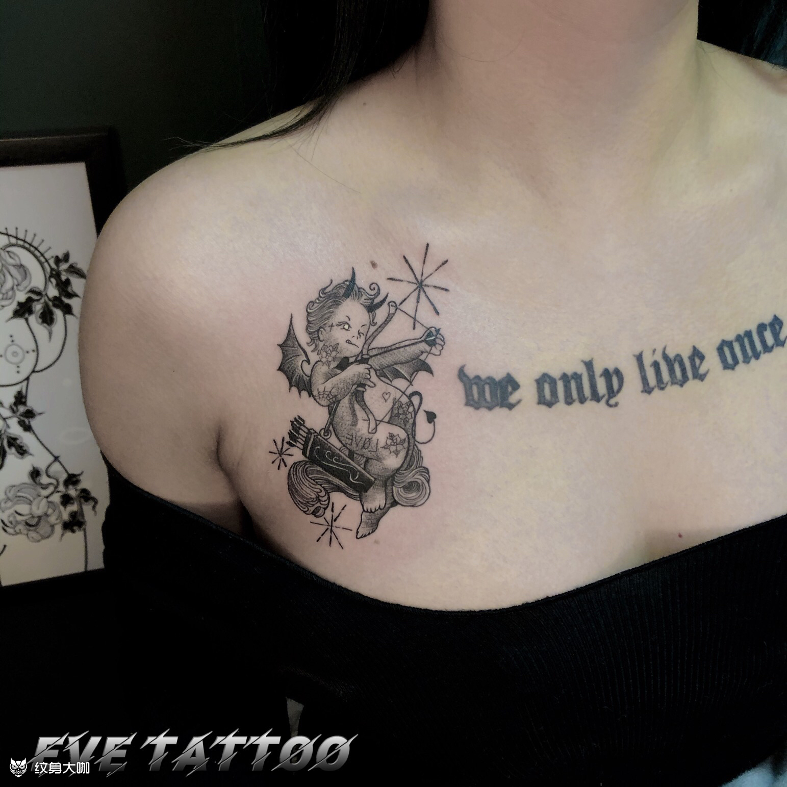 丘比特_纹身图案手稿图片_tattooist果果的纹身作品集