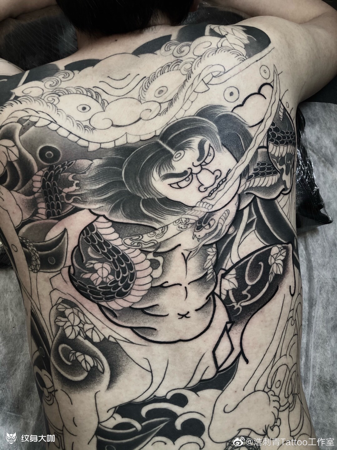 未完成_纹身图案手稿图片_张浩的纹身作品集