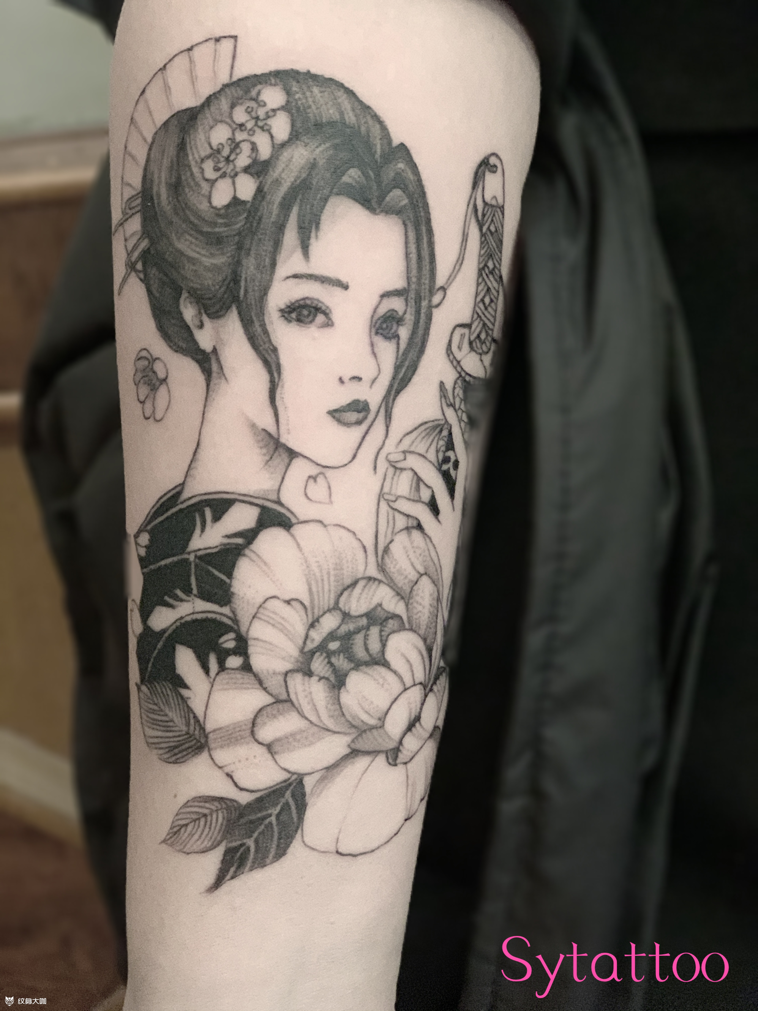 手臂艺伎_纹身图案手稿图片_申阳的纹身作品集