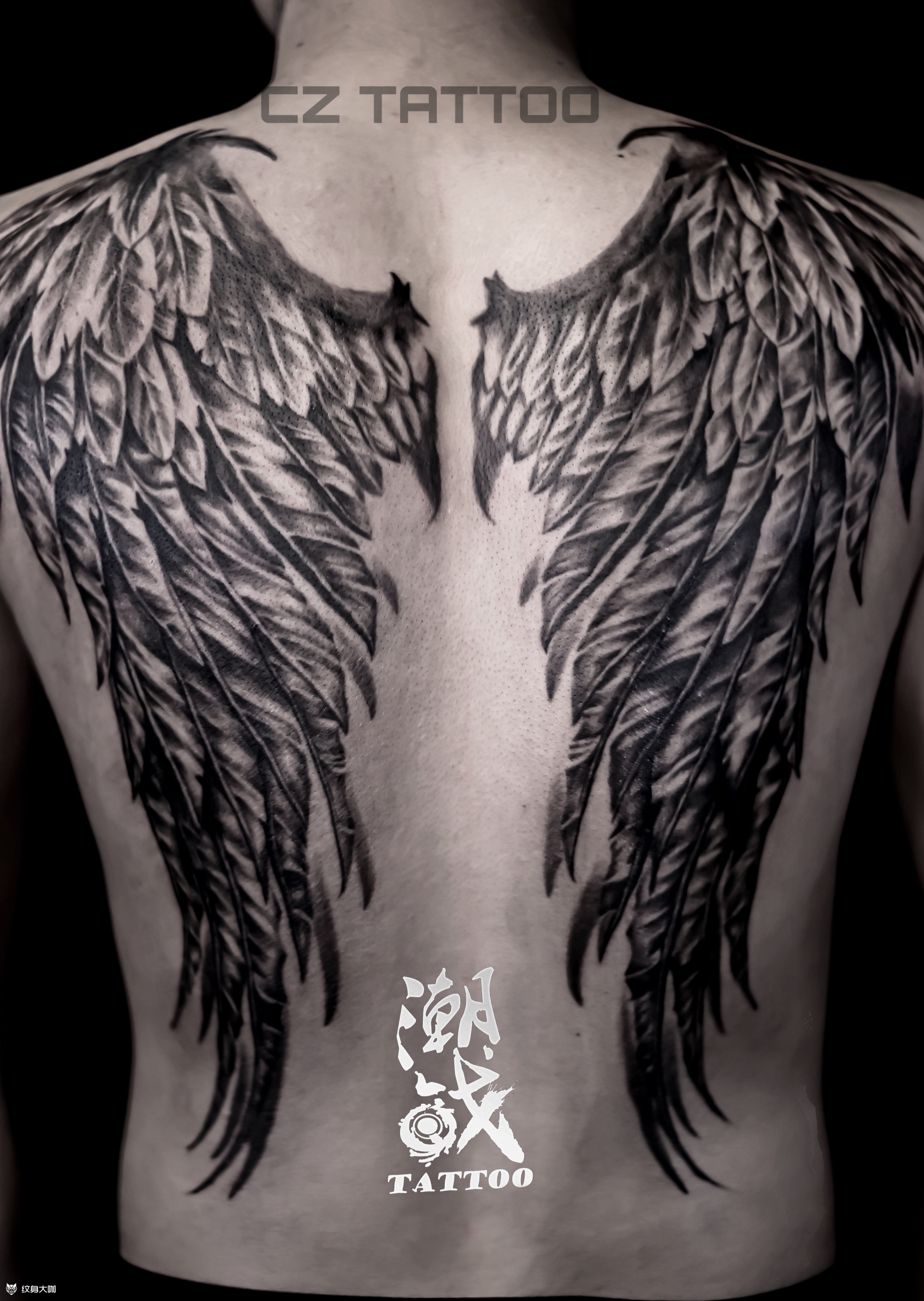 天使之翼_纹身图案手稿图片_小弥弥的纹身作品集