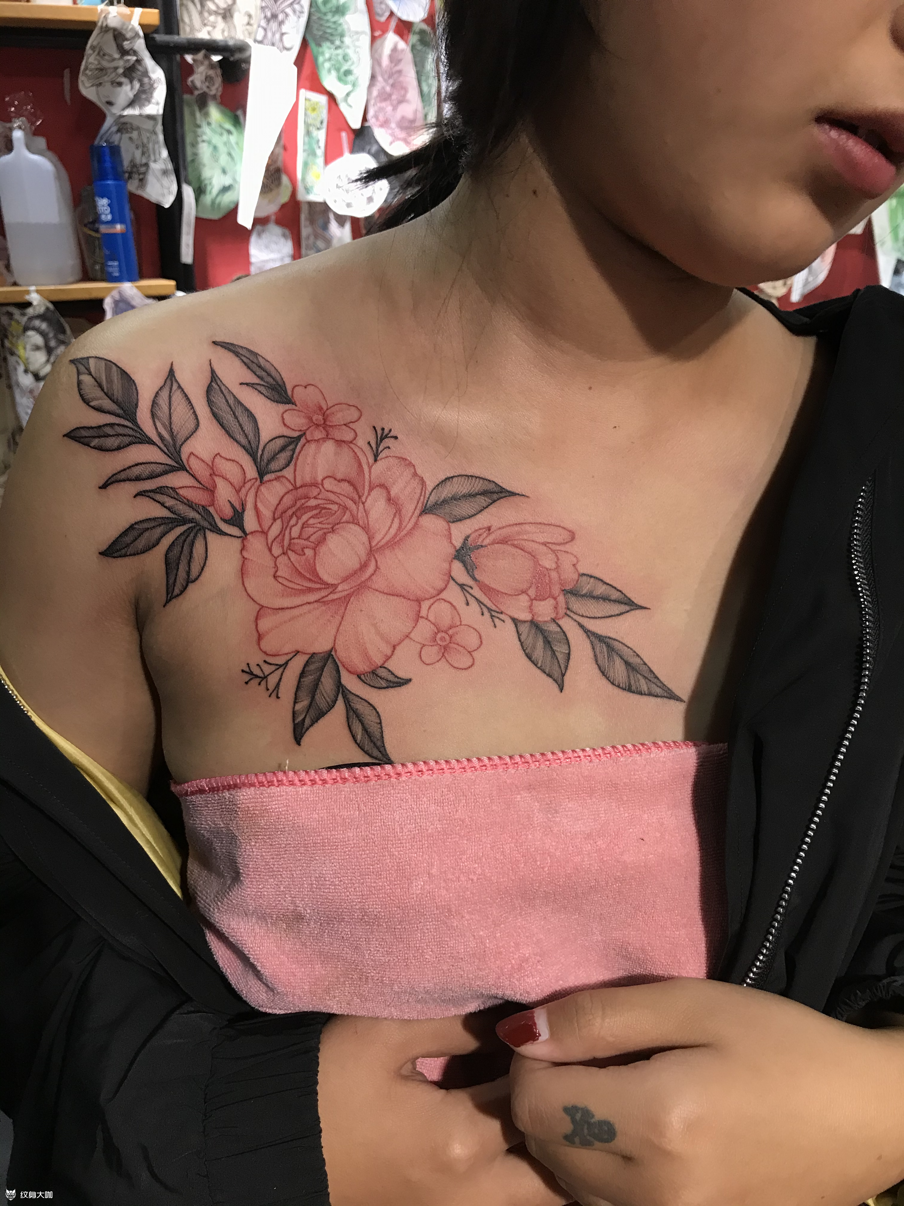 胸口素花_纹身图案手稿图片_安徽合肥刺卿师的纹身作品集