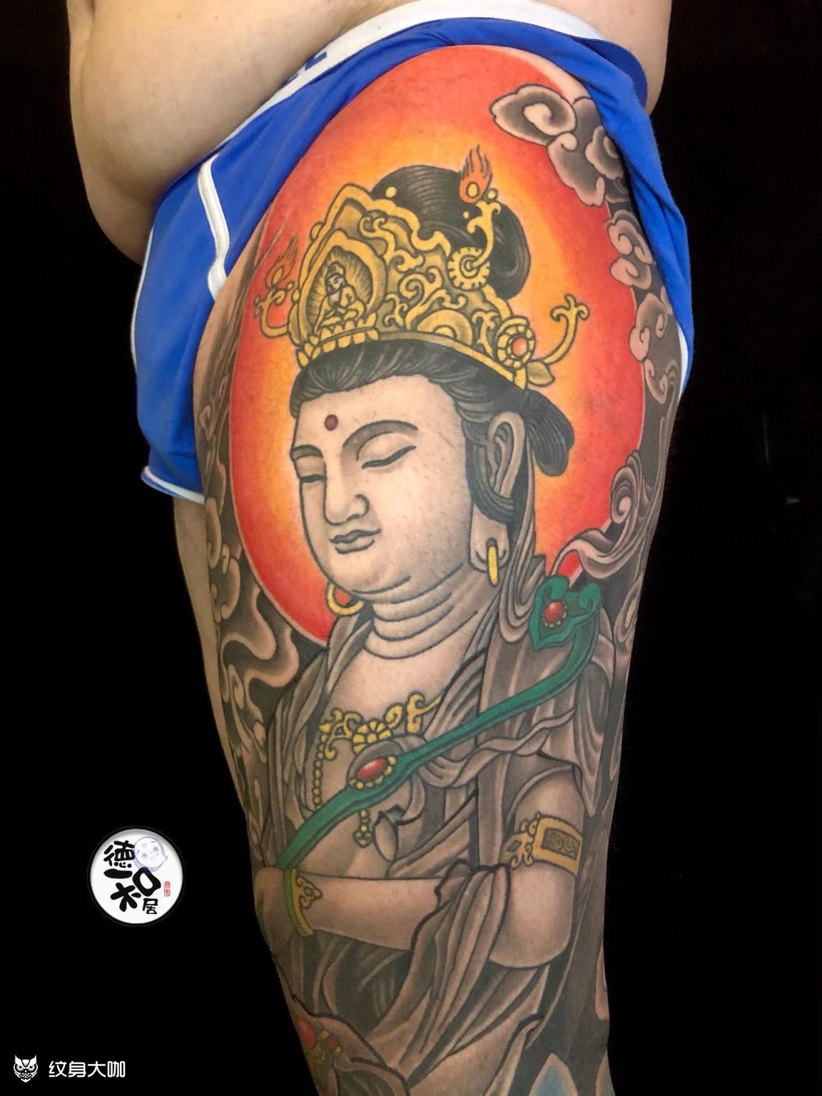 花腿普贤菩萨_纹身图案手稿图片_初代雕元的纹身作品集