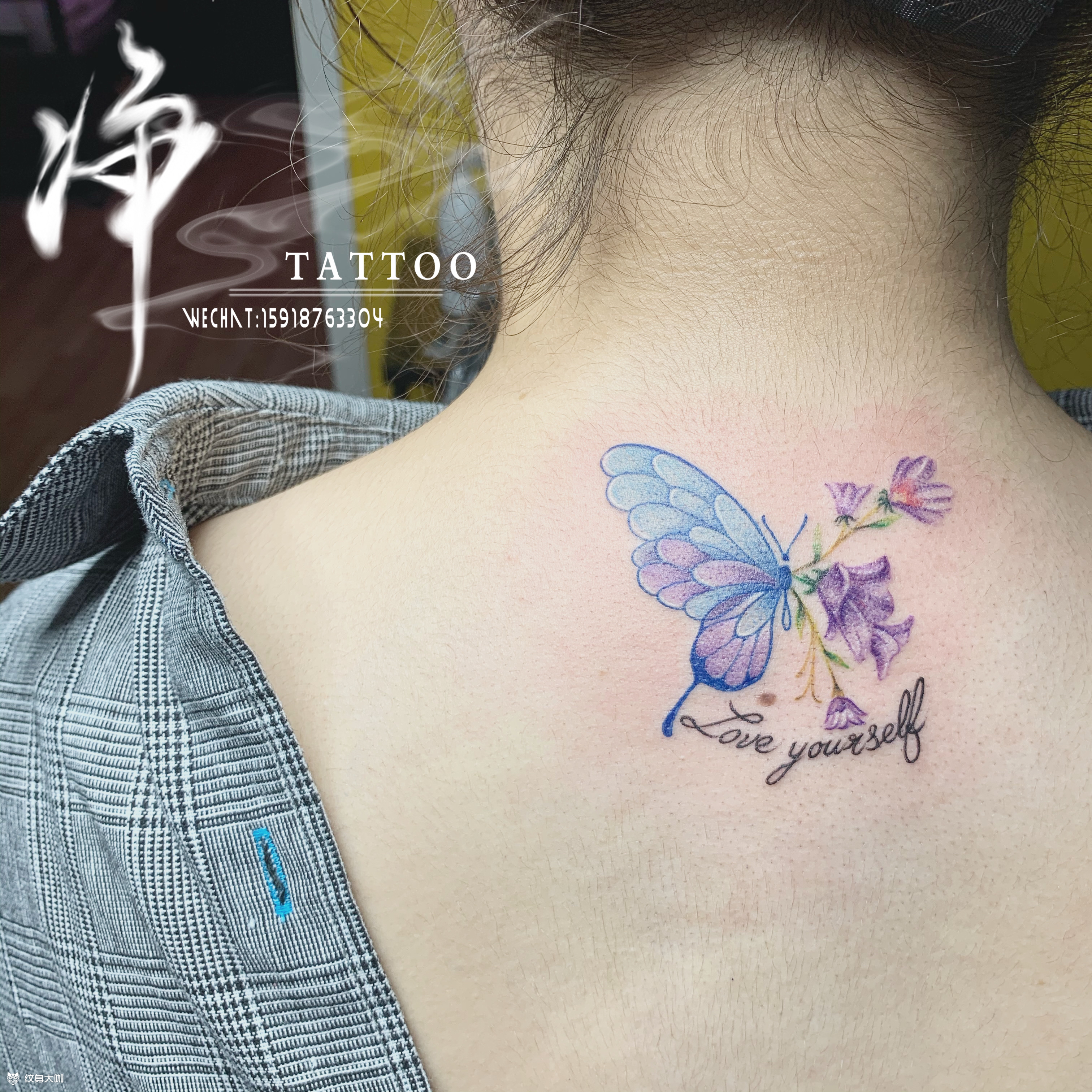 蝴蝶_纹身图案手稿图片_刘宇静的纹身作品集