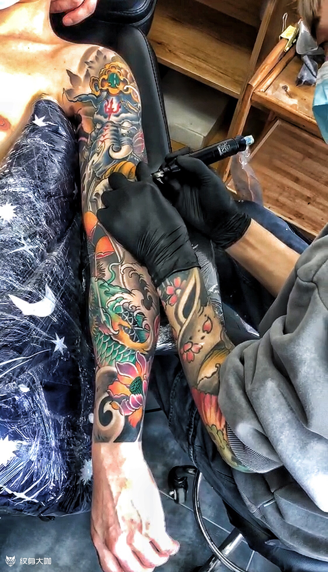 彩色花臂_纹身图案手稿图片_李炎的纹身作品集