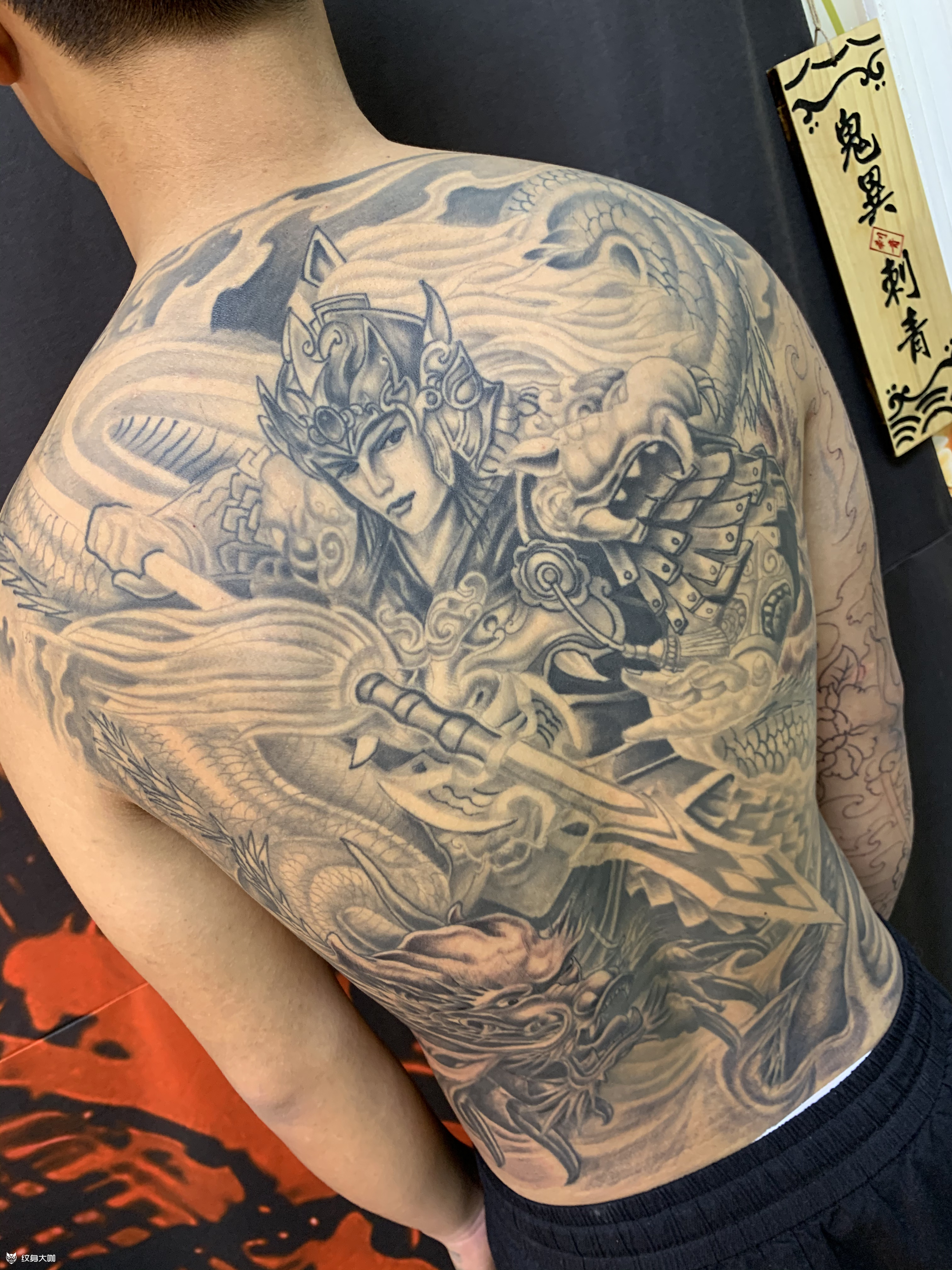 满背赵子龙_纹身图案手稿图片_鬼异刺客- tattoo的纹身作品集