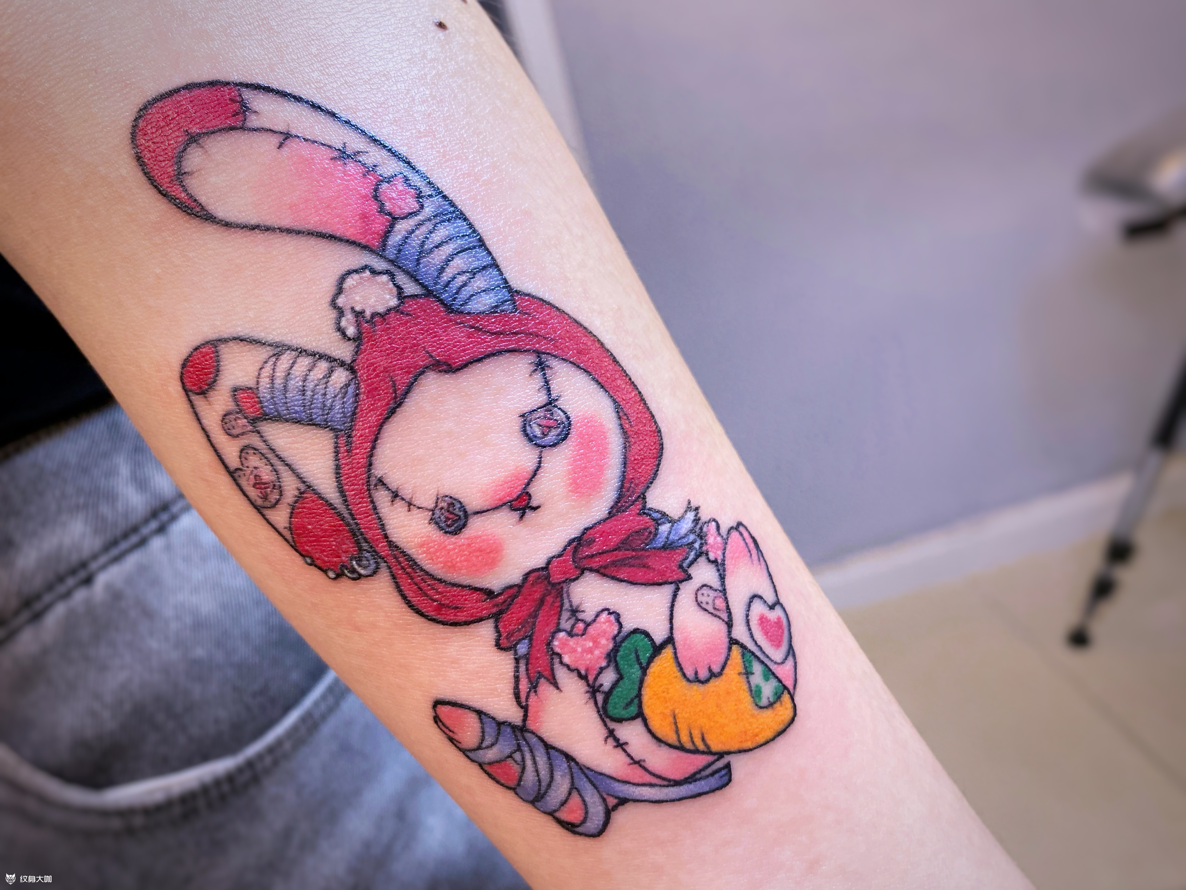粉红兔_纹身图案手稿图片_于浩然的纹身作品集